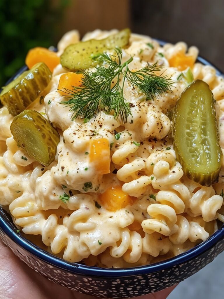 Creamy Dill Pickle Pasta Salad Recipe