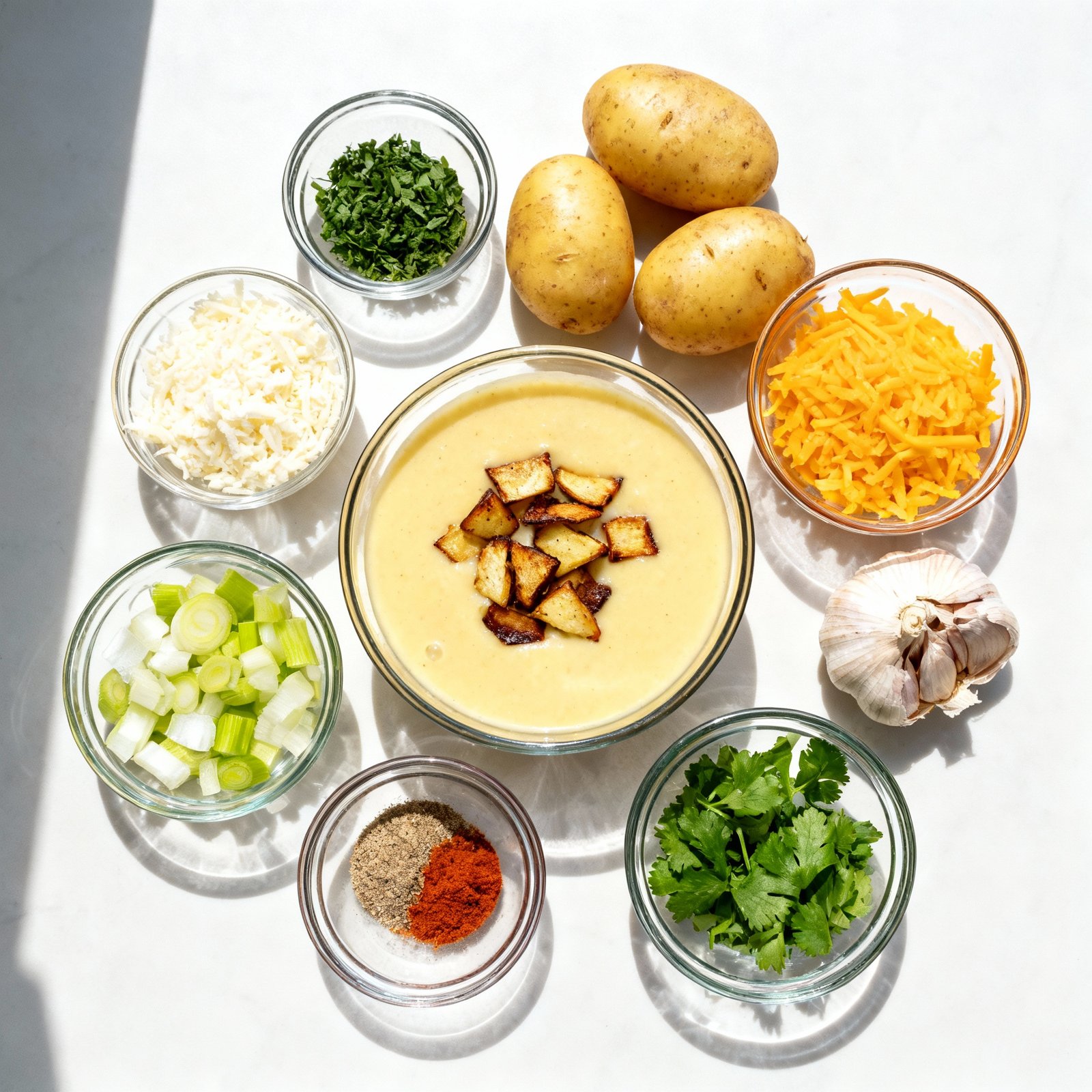 CREAMY ROASTED GARLIC POTATO SOUP (VEGAN) ingredients