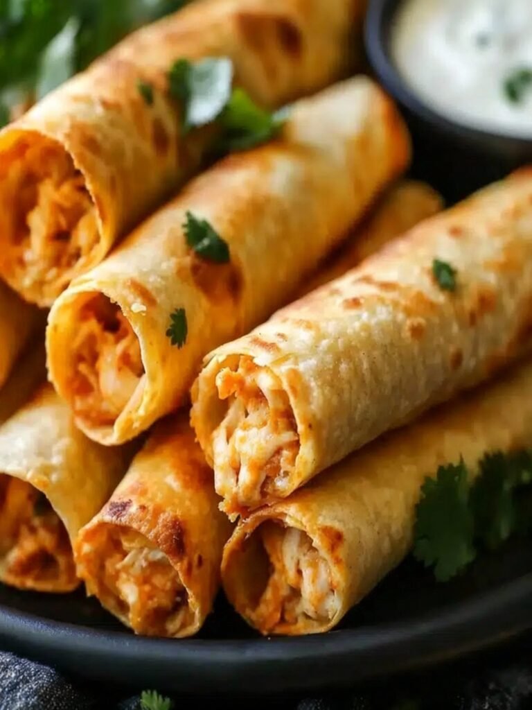 Crispy Oven-Baked Chicken Taquitos Recipe
