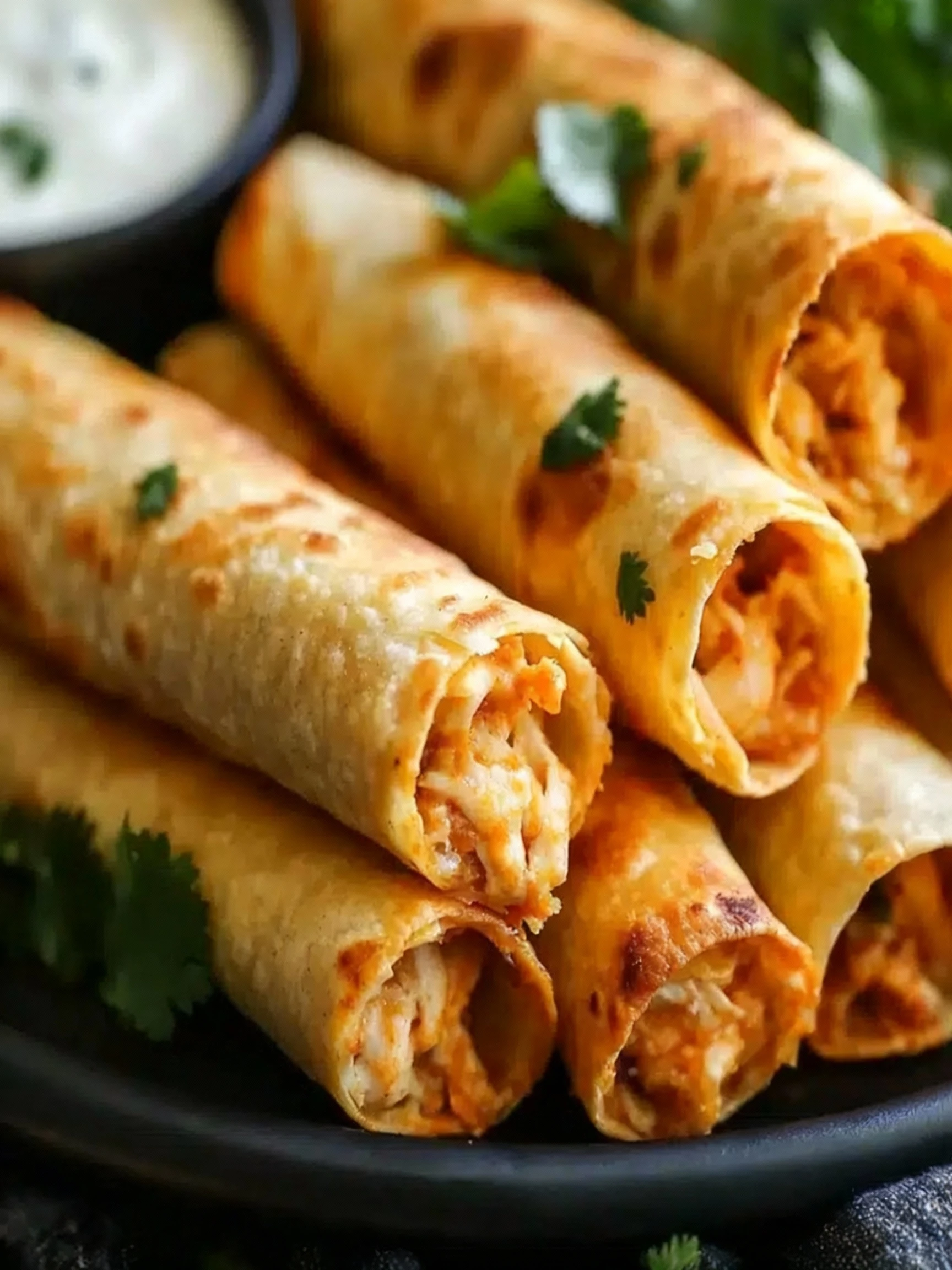 Crispy Oven-Baked Chicken Taquitos finished