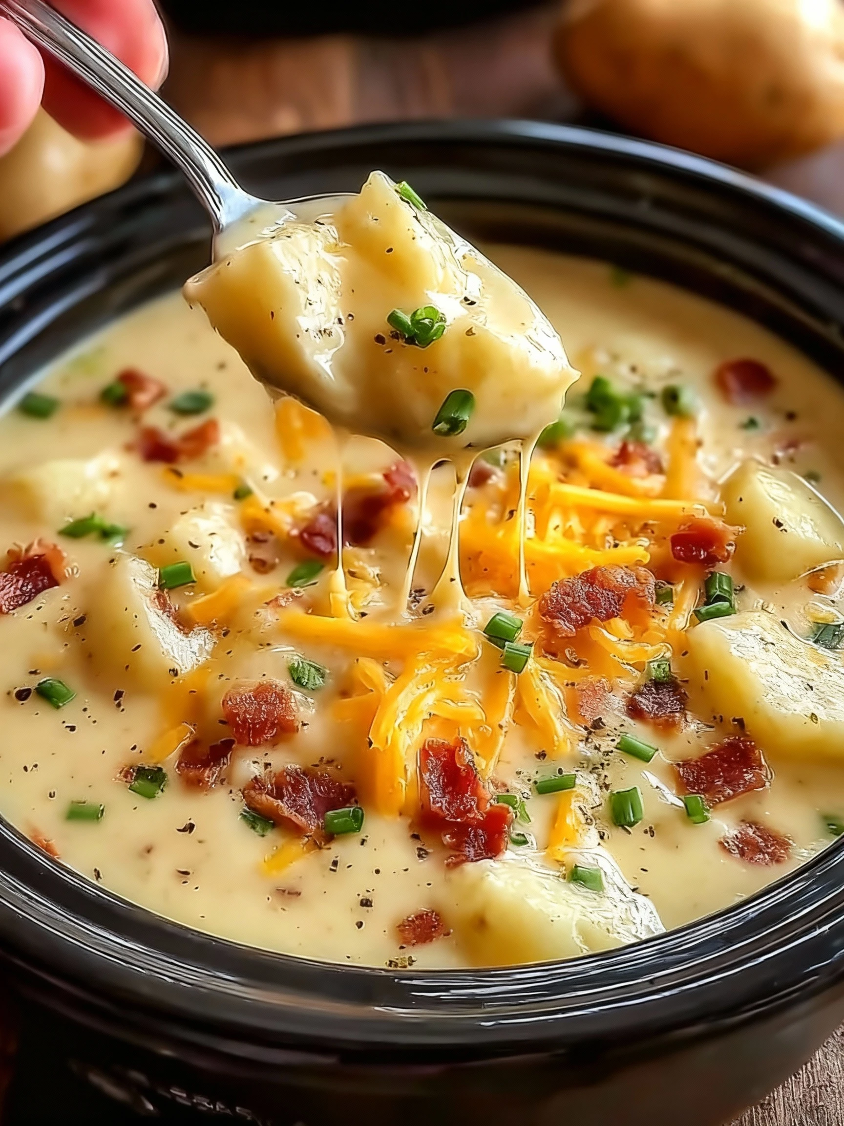 Crock Pot Crack Potato Soup finished