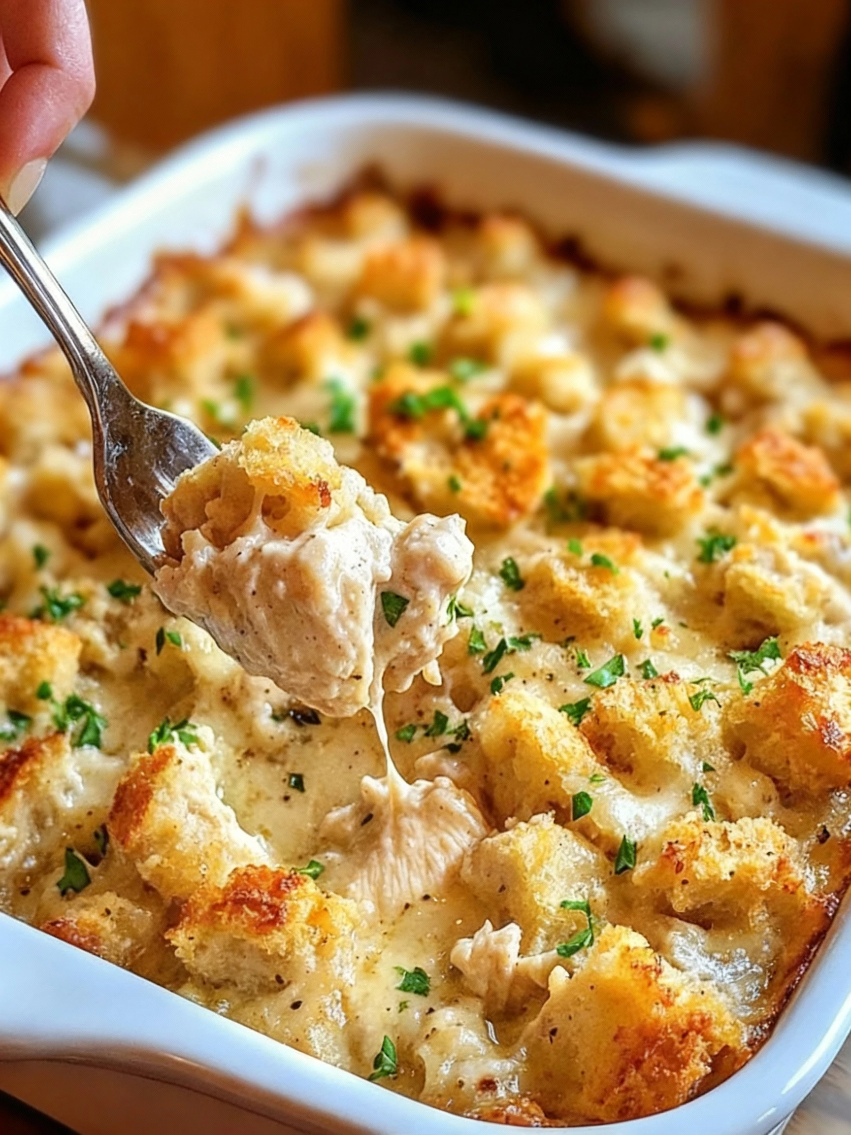 Dolly's Chicken and Stuffing Casserole finished