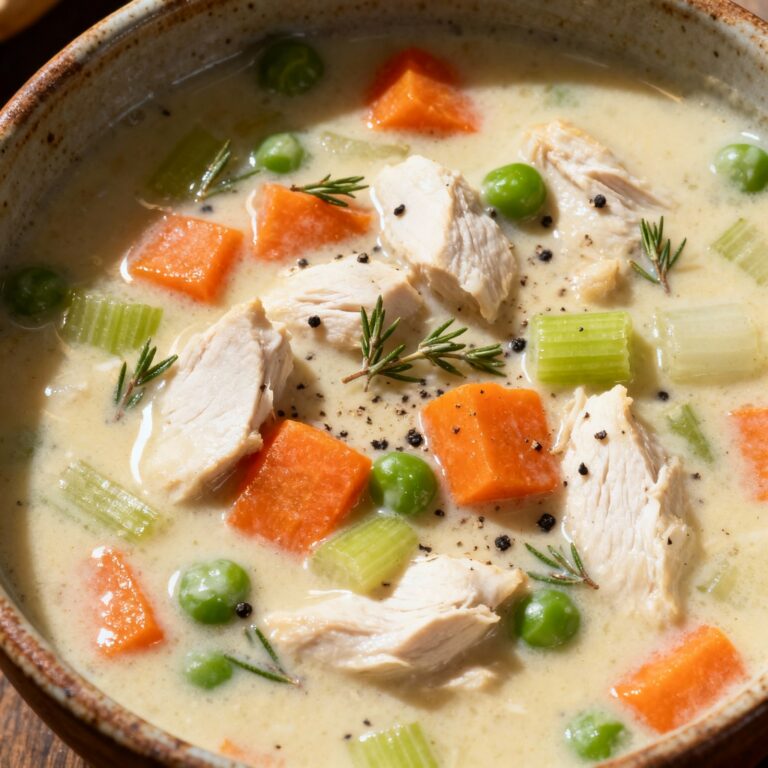 Easy Creamy Chicken Pot Pie Soup