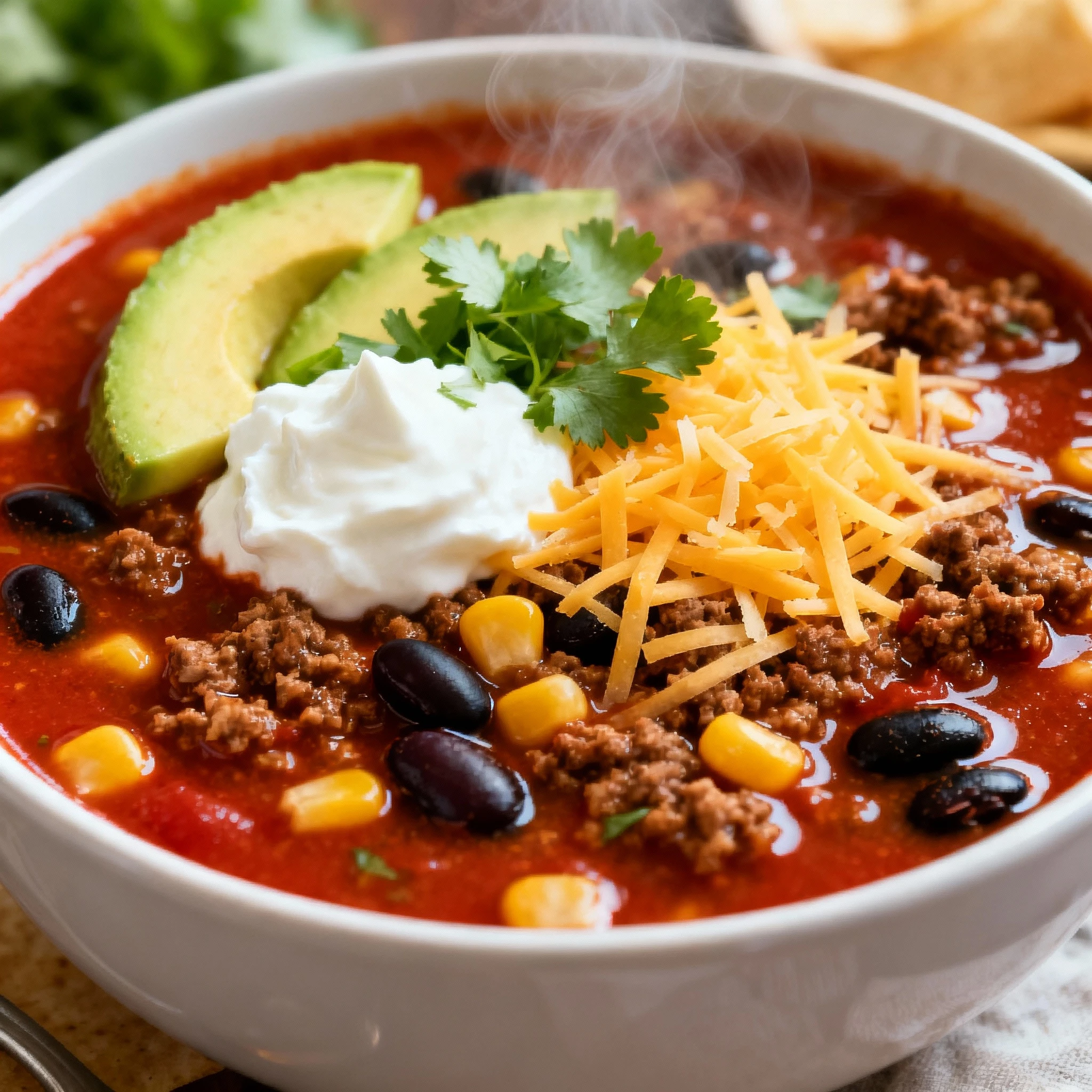 Easy Enchiladas Ground Beef Soup finished