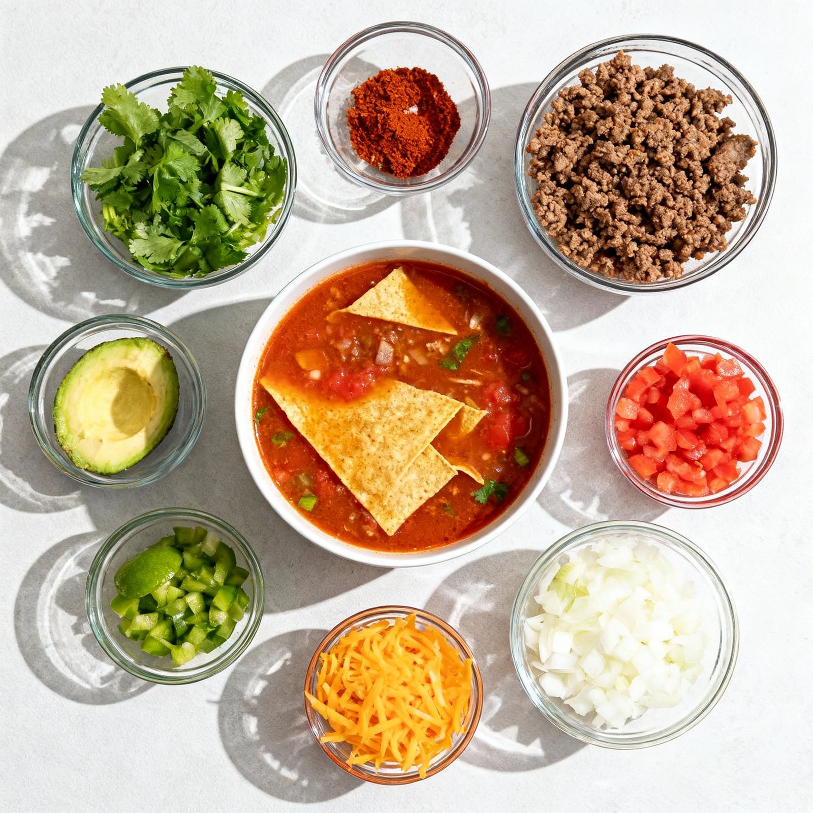 Easy Enchiladas Ground Beef Soup ingredients