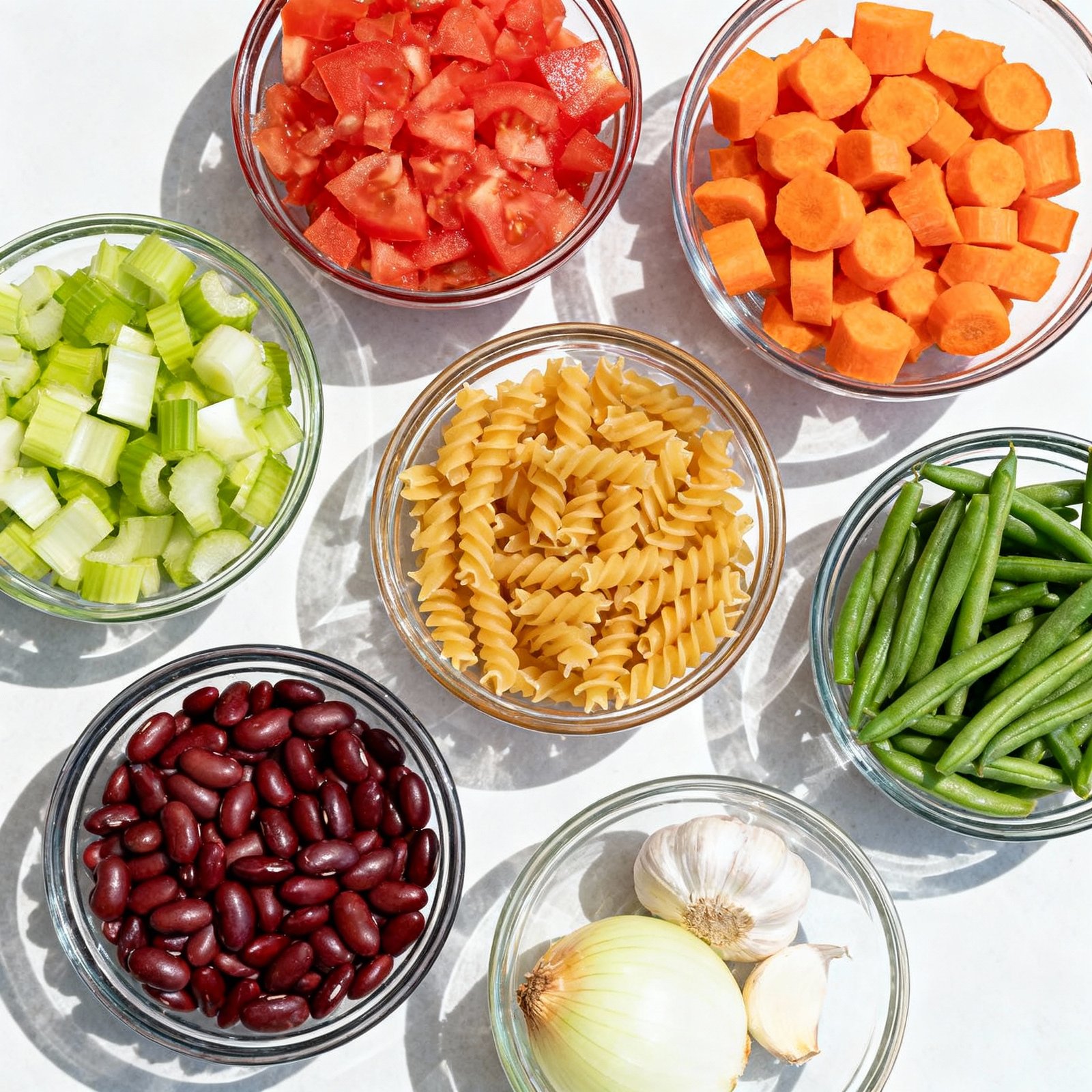 Easy Minestrone Soup ingredients