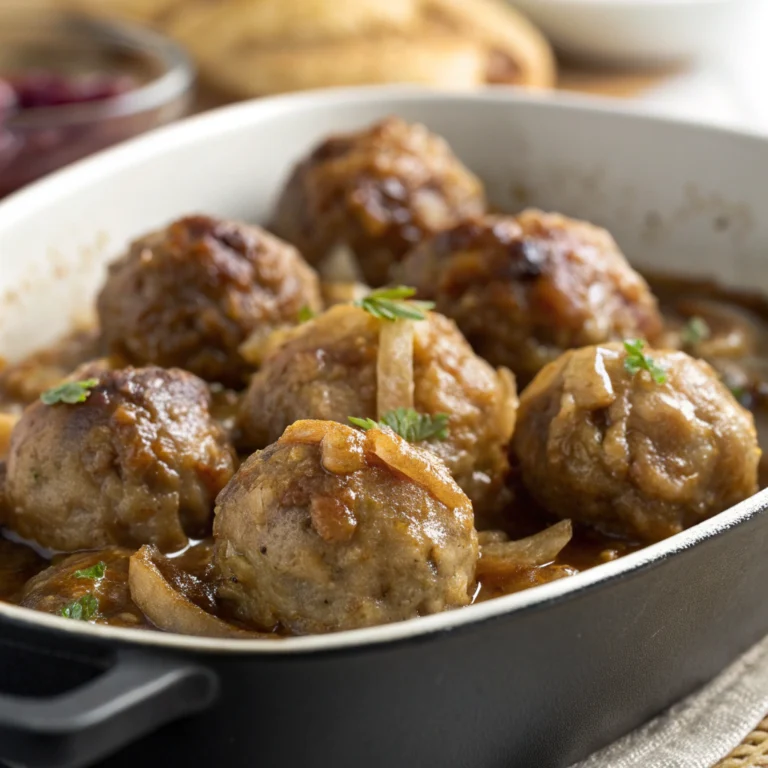 French Onion Meatballs