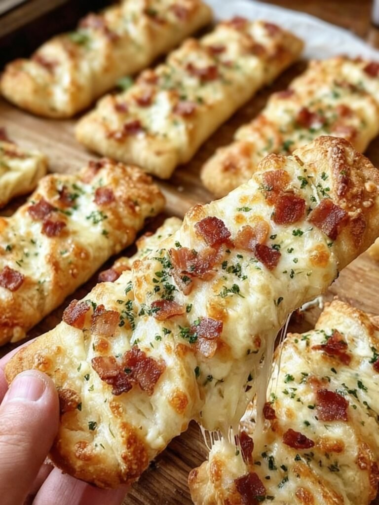 Garlic Butter Bacon Alfredo Pizza Twists Recipe