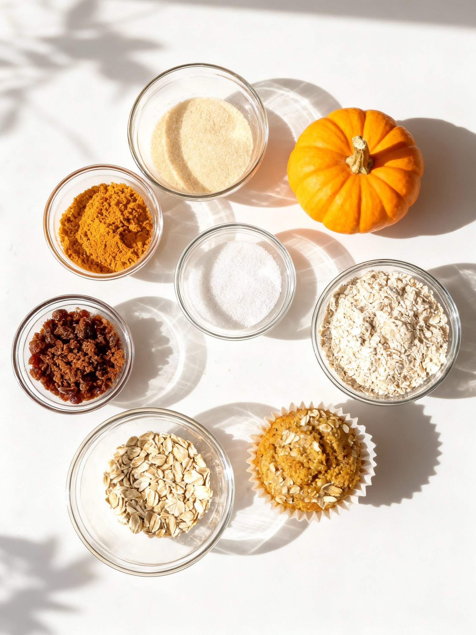 Healthy Pumpkin Oat Muffins ingredients
