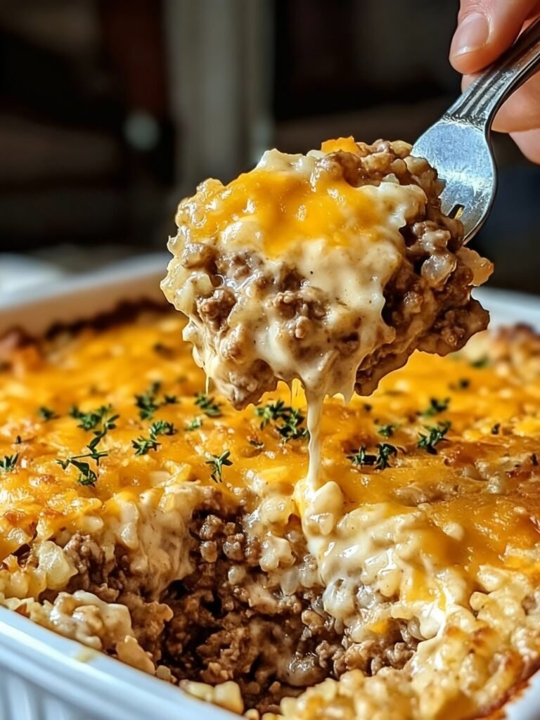 Hearty Beef and Rice Casserole with Creamy Recipe