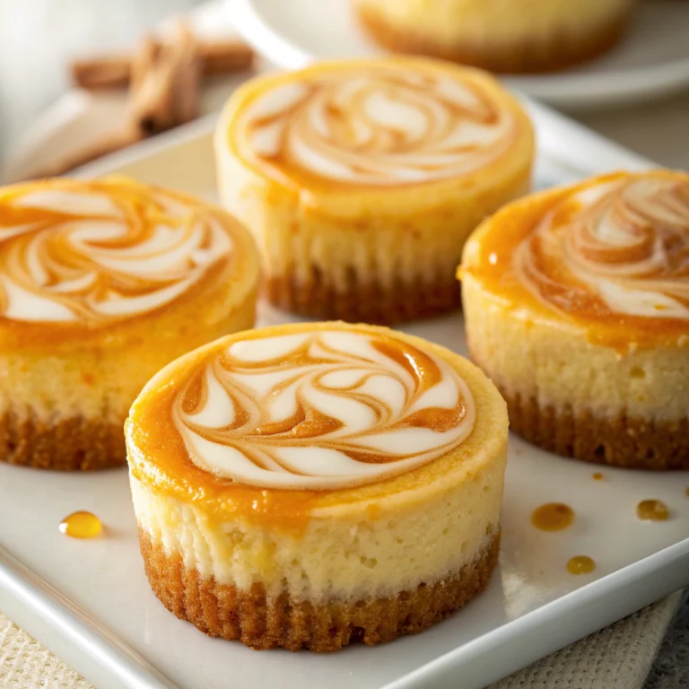 Mini Pumpkin Swirled Cheesecakes