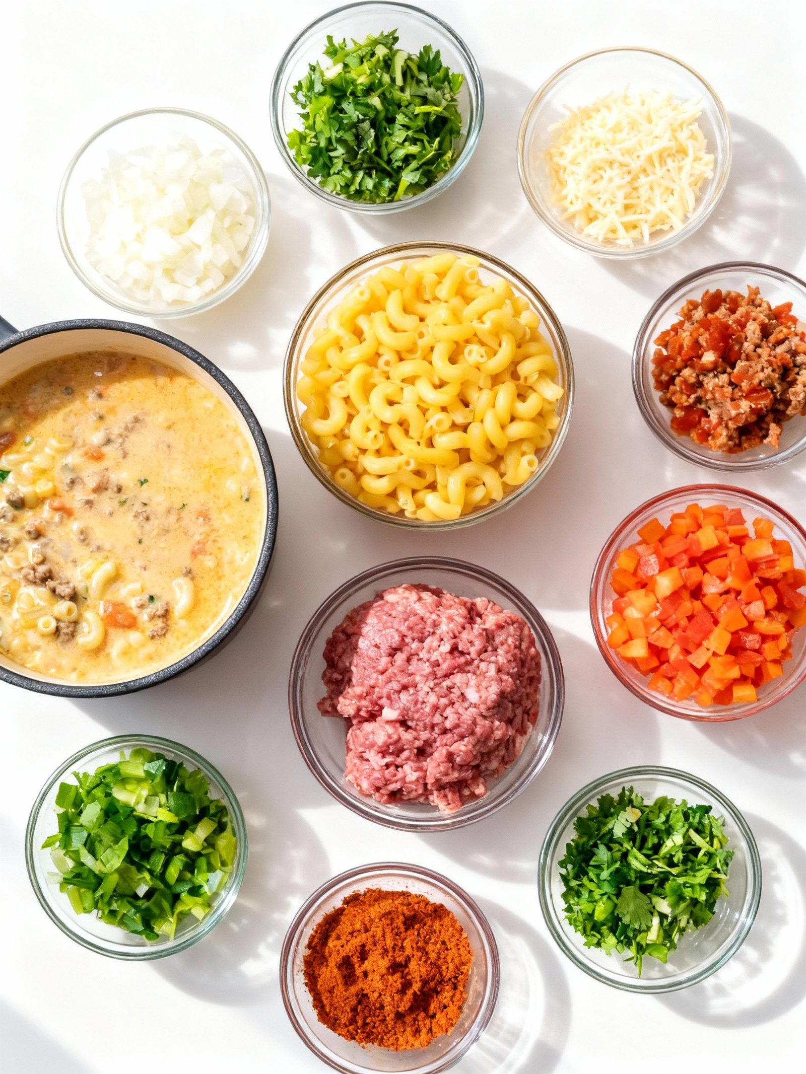 One-Pot Macaroni Cheeseburger Soup ingredients