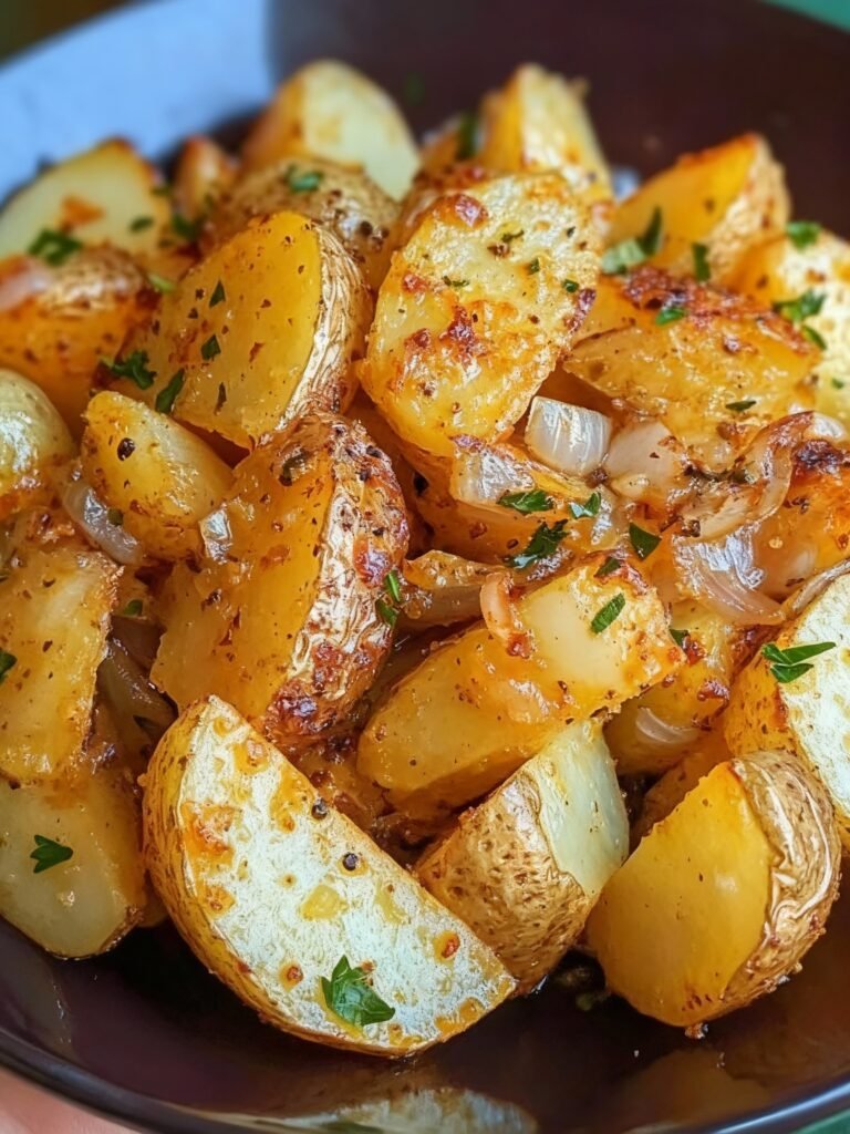 Oven-Fried Potatoes with Onions Recipe