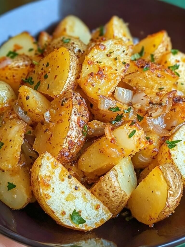 Oven-Fried Potatoes with Onions Recipe