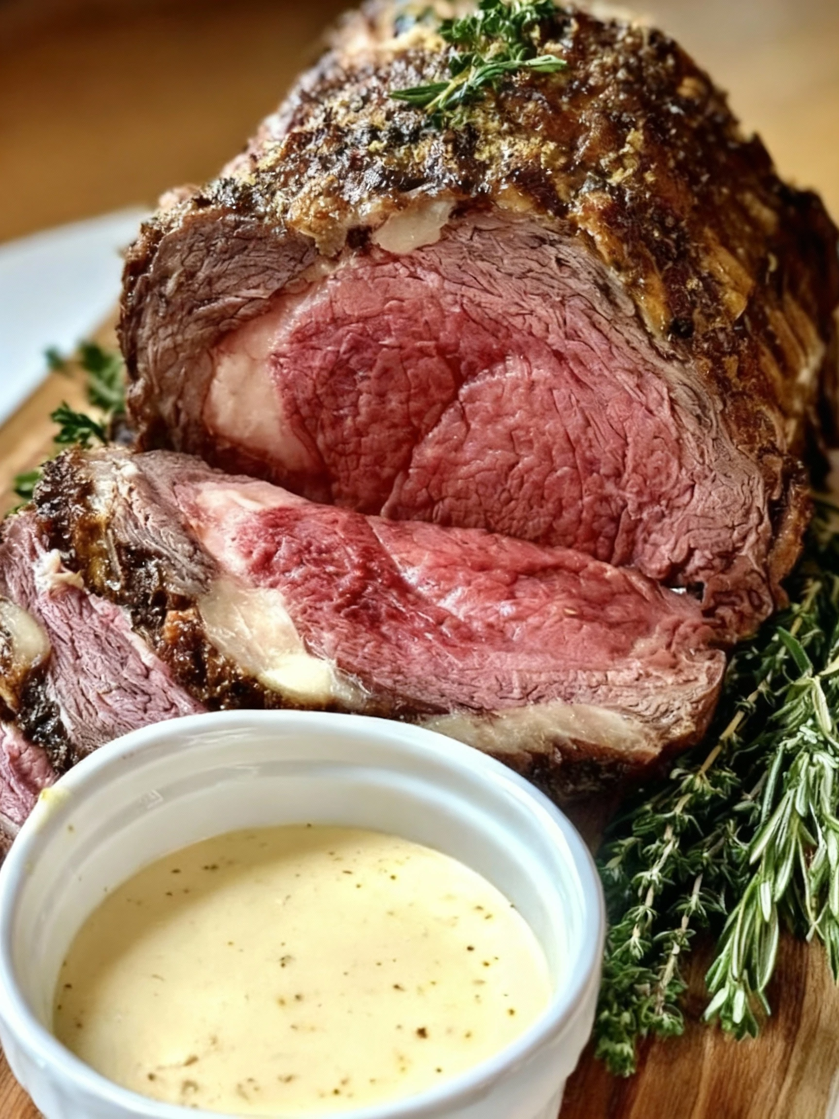 Prime Rib with Horseradish Cream Sauce finished