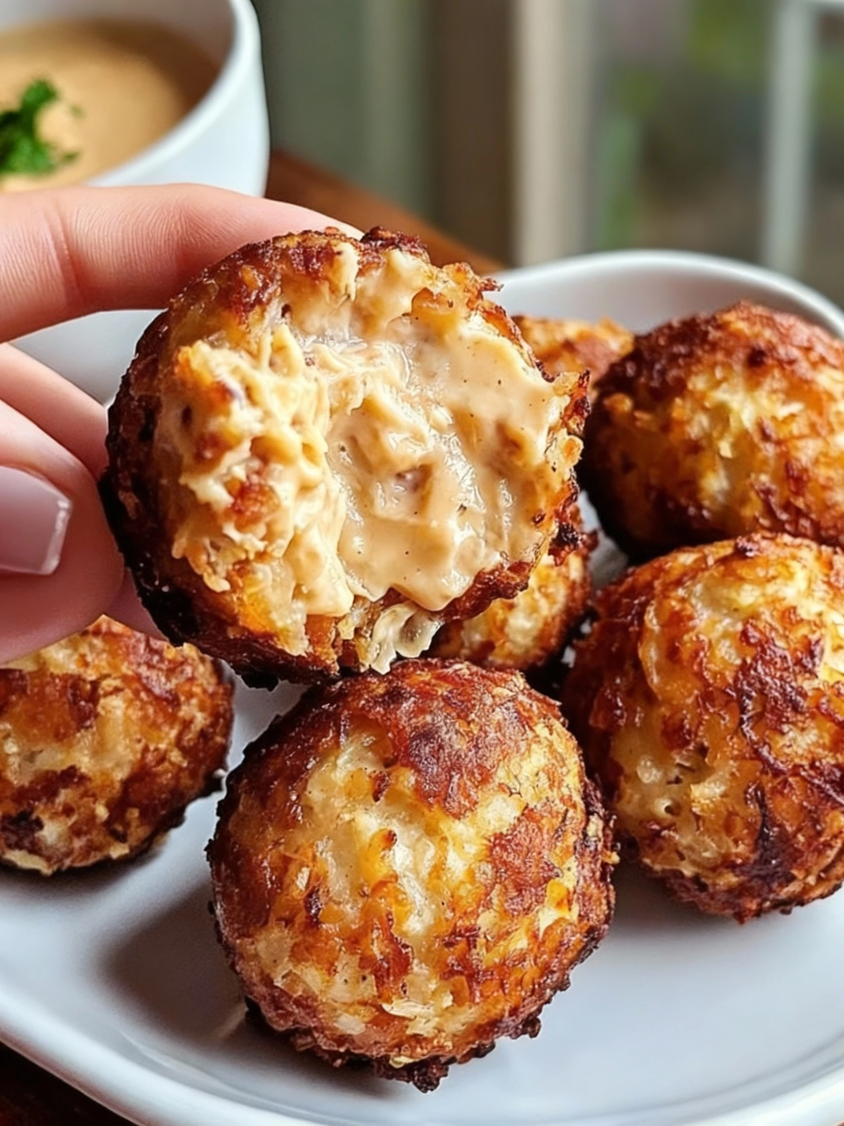 Reuben Balls with Spicy Thousand Island Dipping Sauce finished