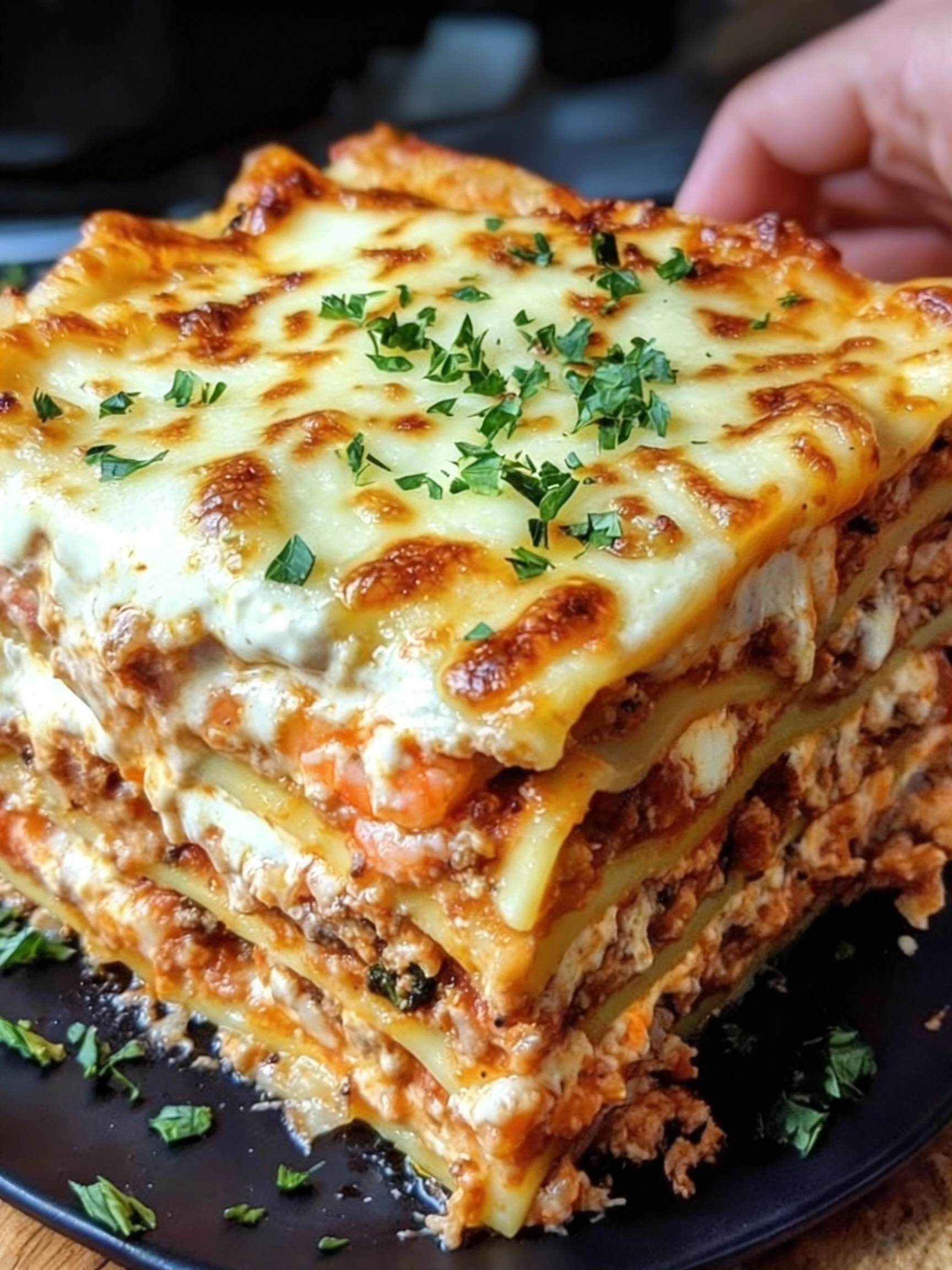 Seafood Lasagna Shrimp & Crab finished