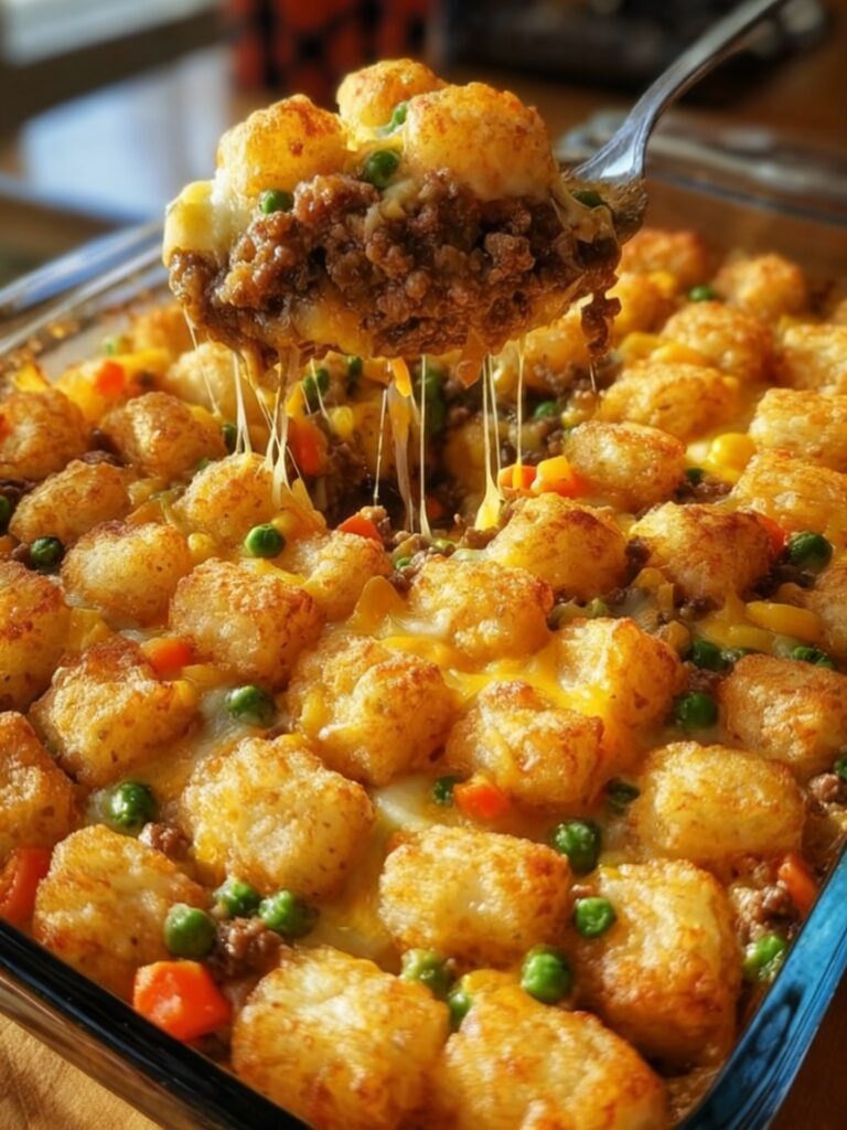Shepherd’s Pie Tater Tot Casserole Recipe