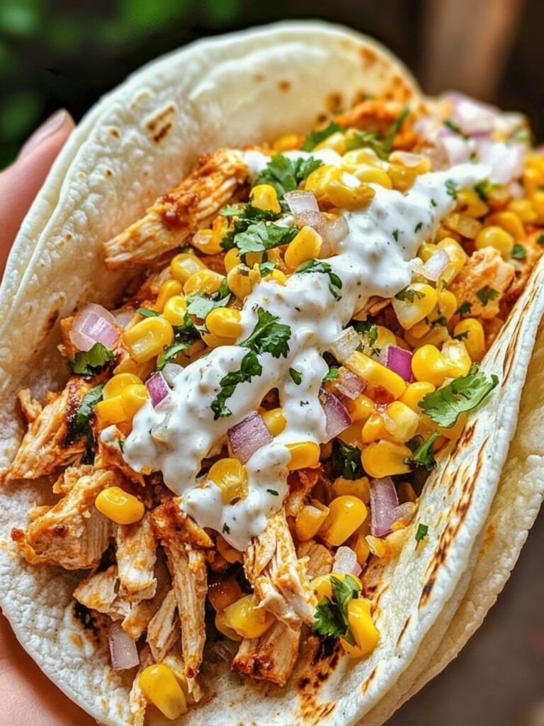 Street Corn Chicken Tacos Recipe