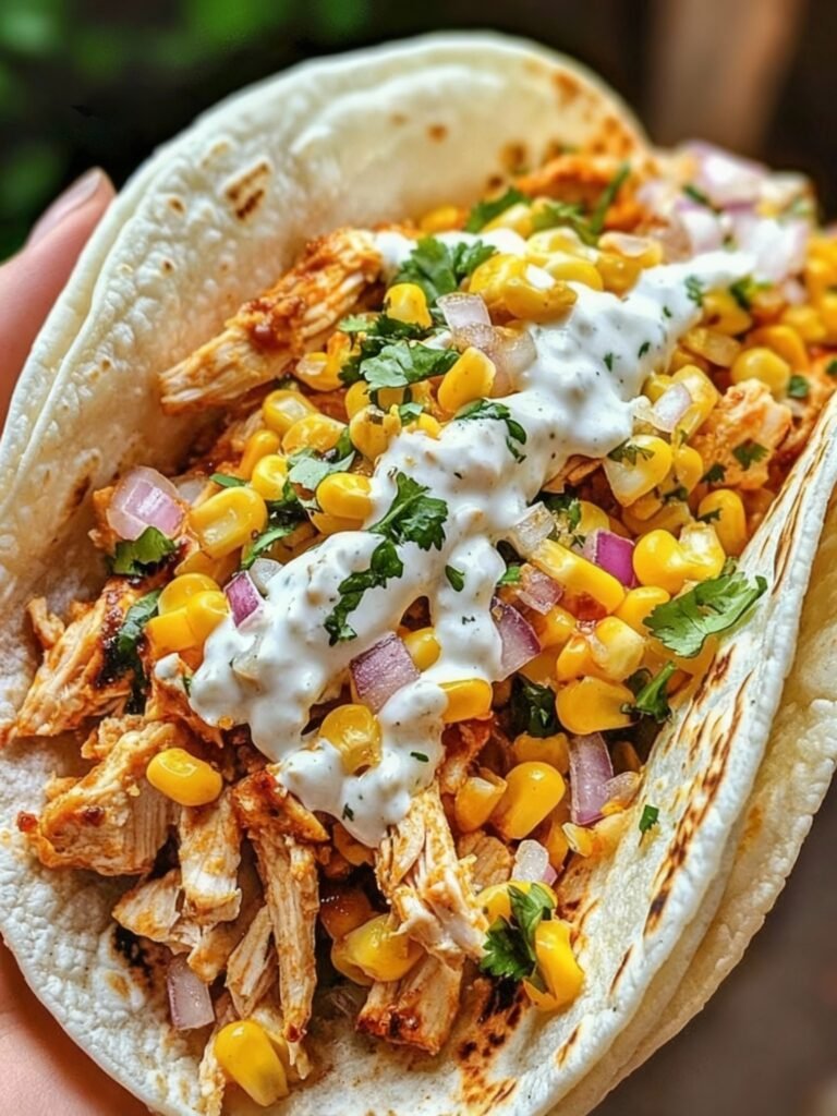 Street Corn Chicken Tacos Recipe