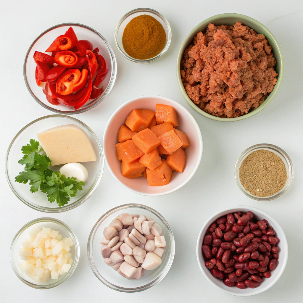 Recipe ingredients for Sweet Potato Turkey Chili - EASY and Healthy