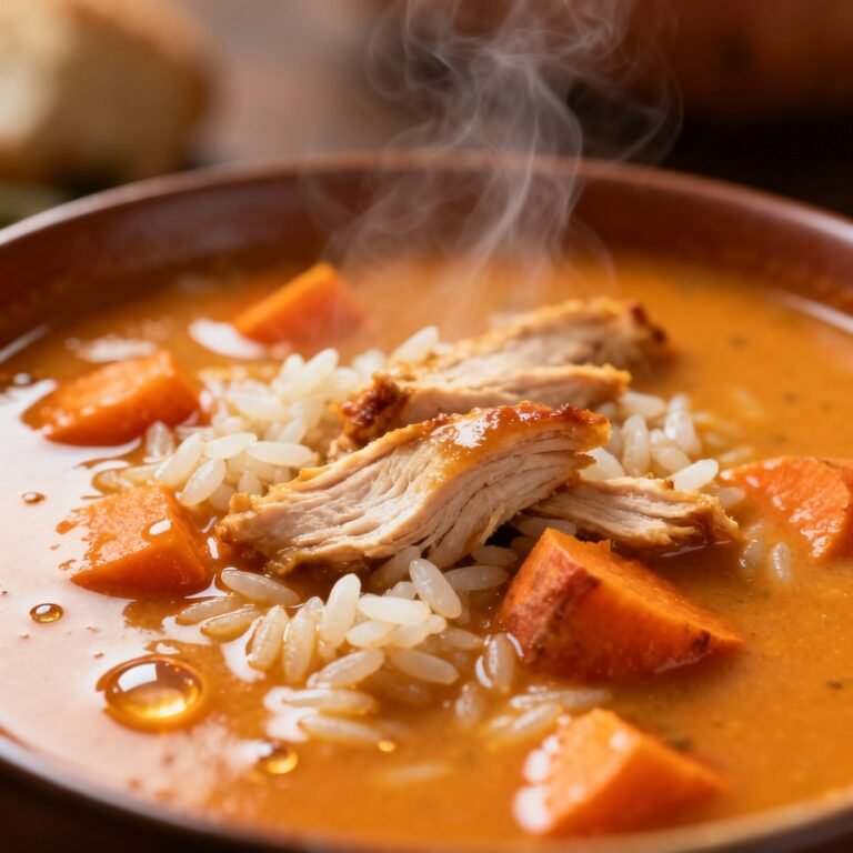 Turkey and Sweet Potato Soup with Rice