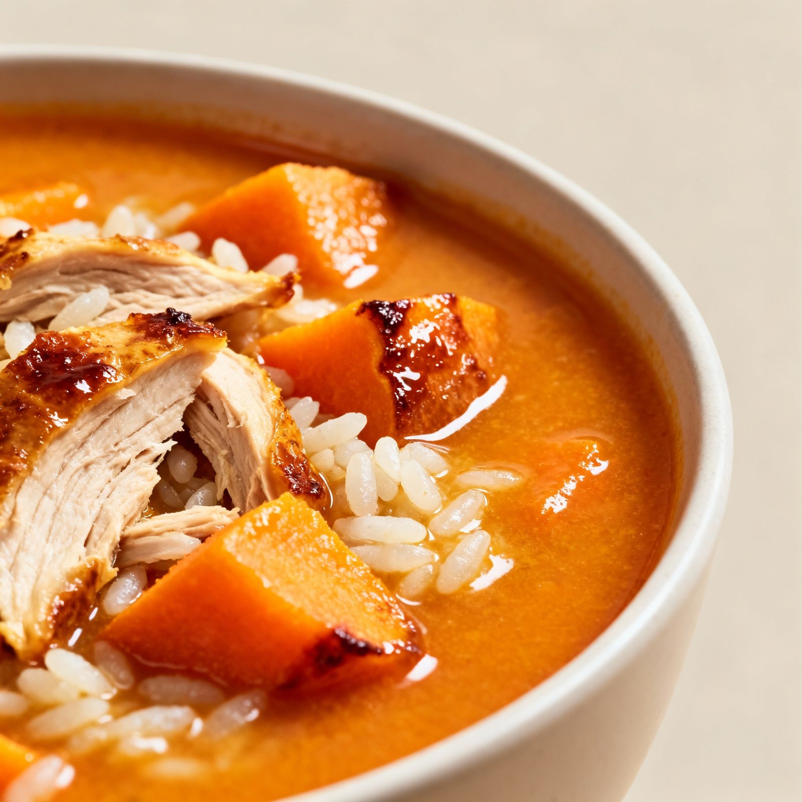 Turkey and Sweet Potato Soup with Rice finished
