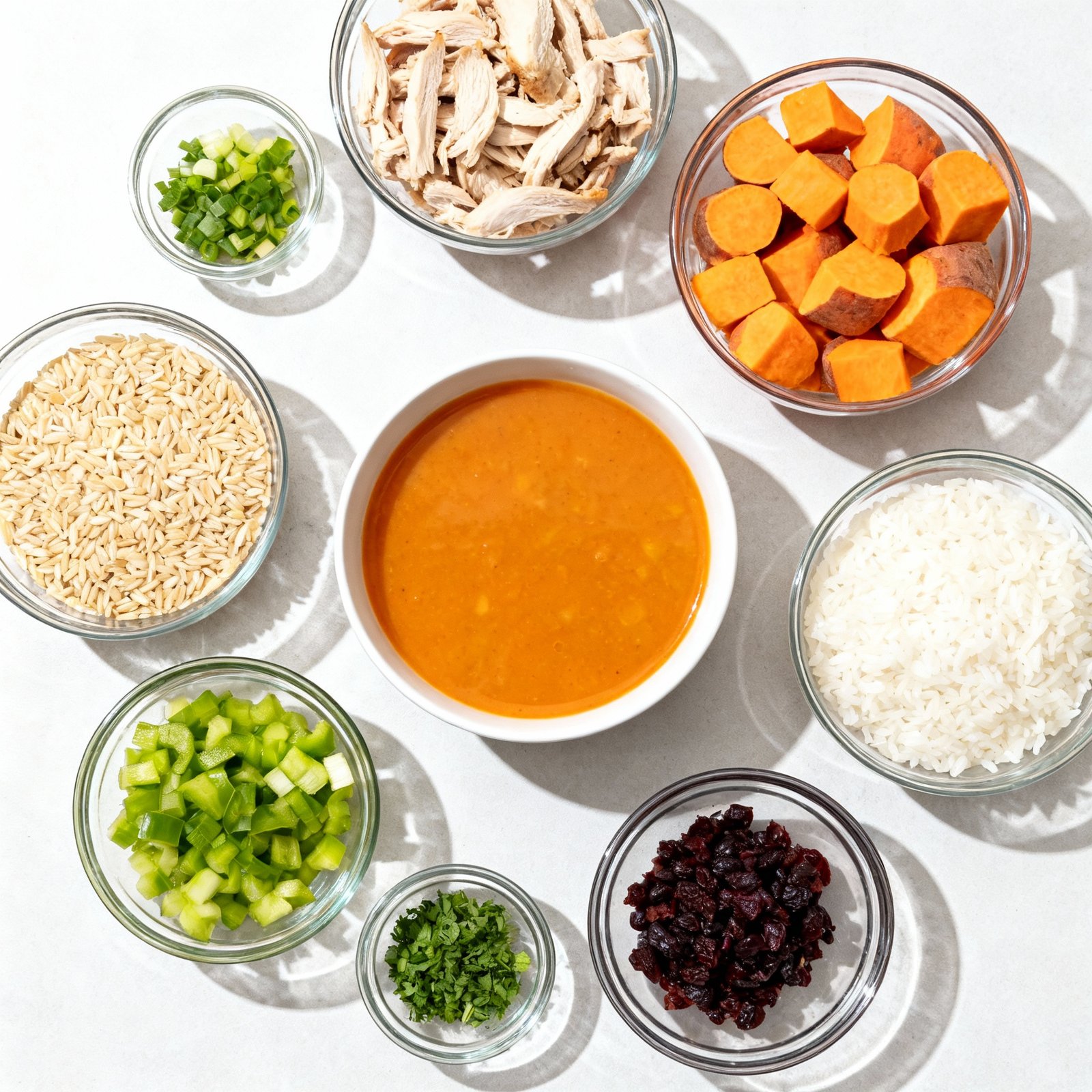 Turkey and Sweet Potato Soup with Rice ingredients