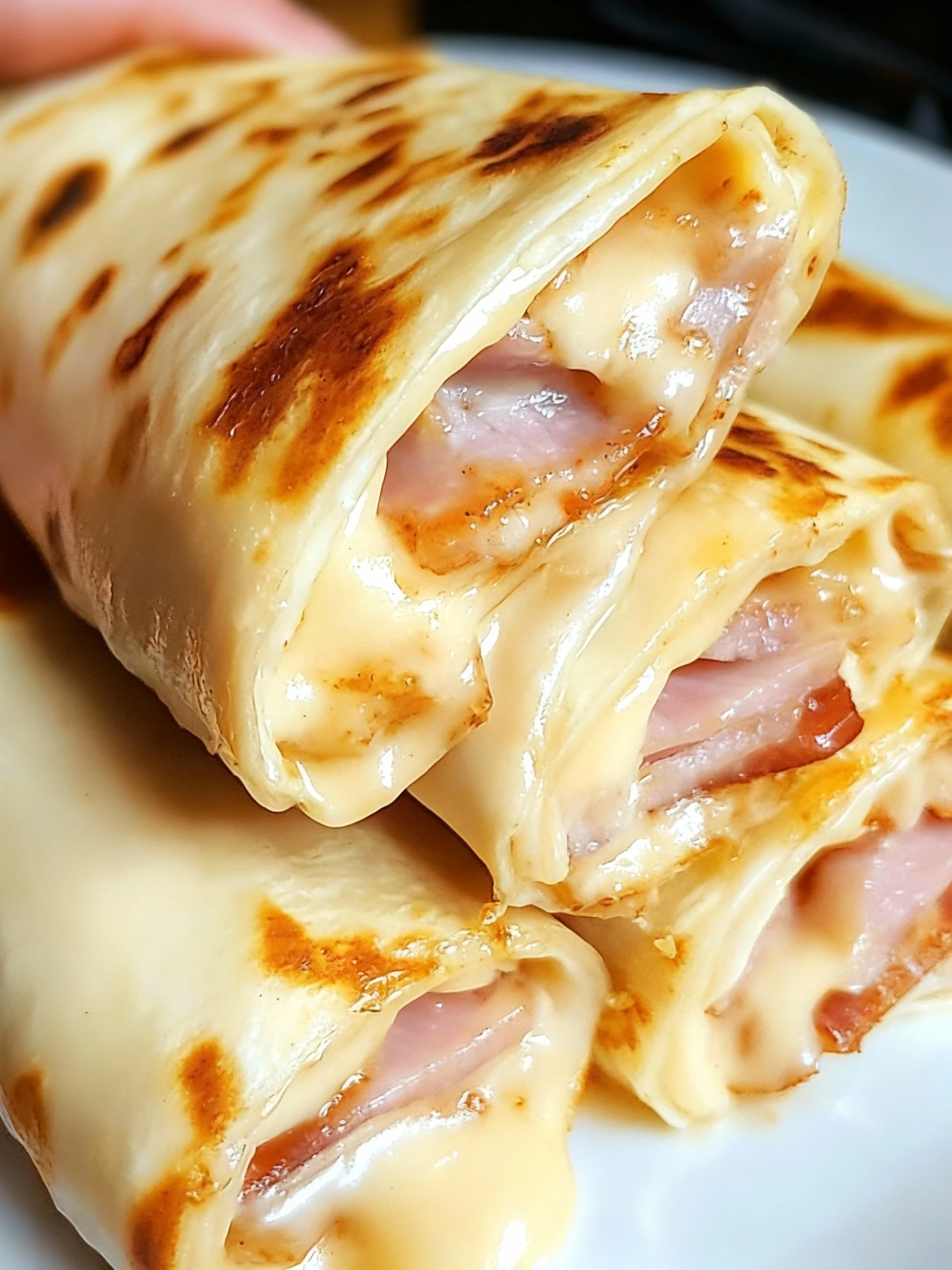 Air Fryer Chicken Ham Wraps finished