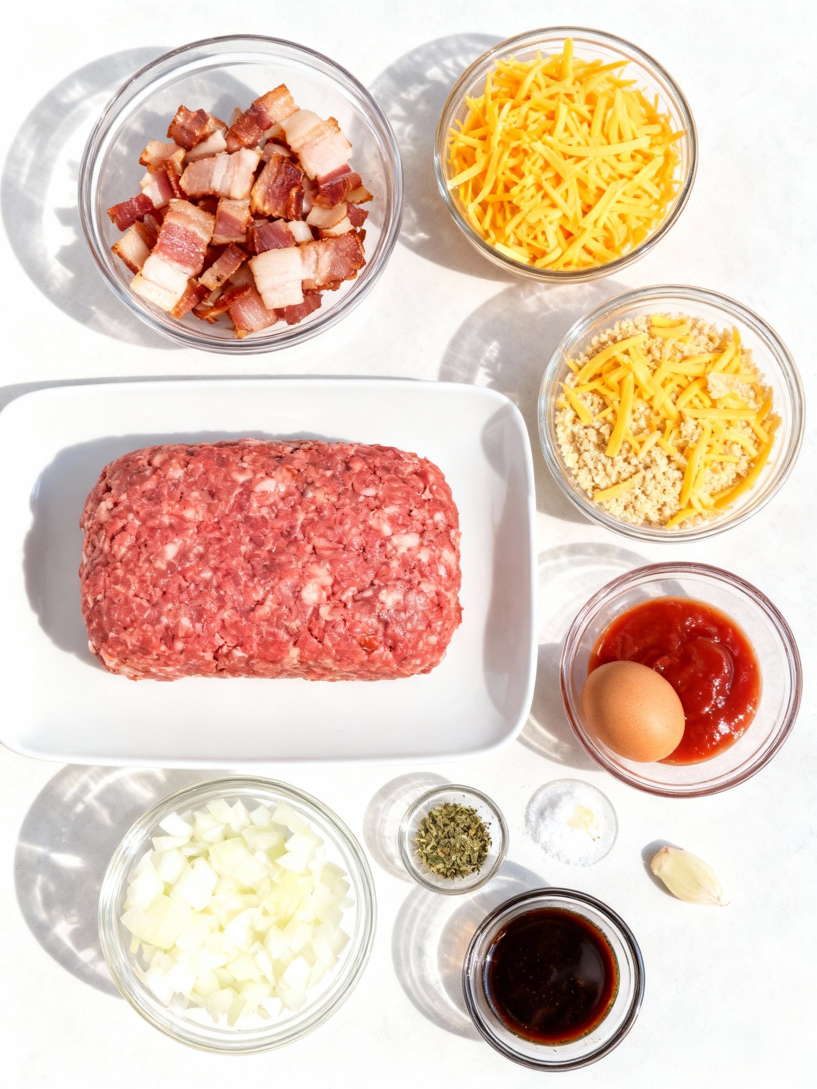 Bacon Cheeseburger Meatloaf ingredients