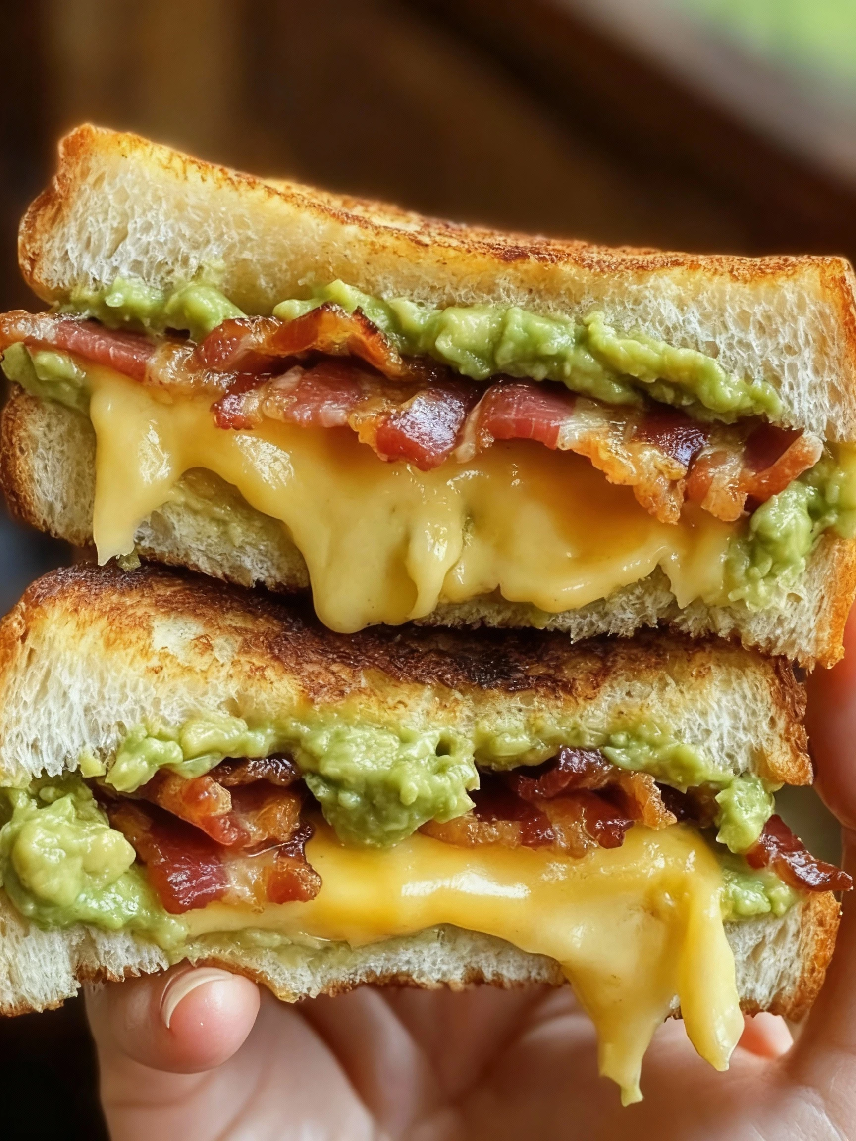 Bacon Guacamole Grilled Cheese Sandwich finished