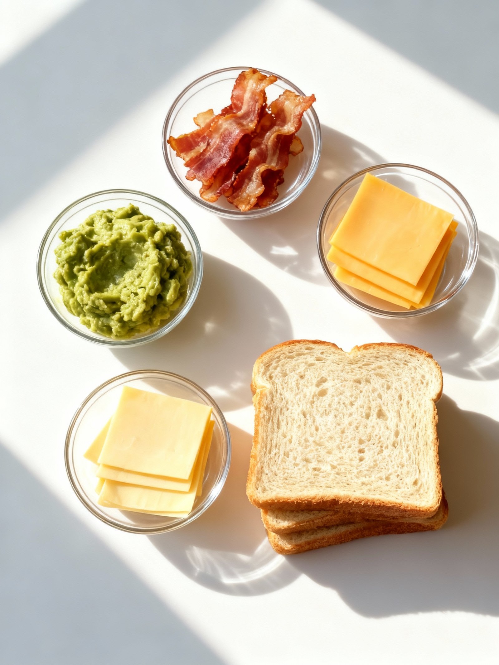 Bacon Guacamole Grilled Cheese Sandwich ingredients
