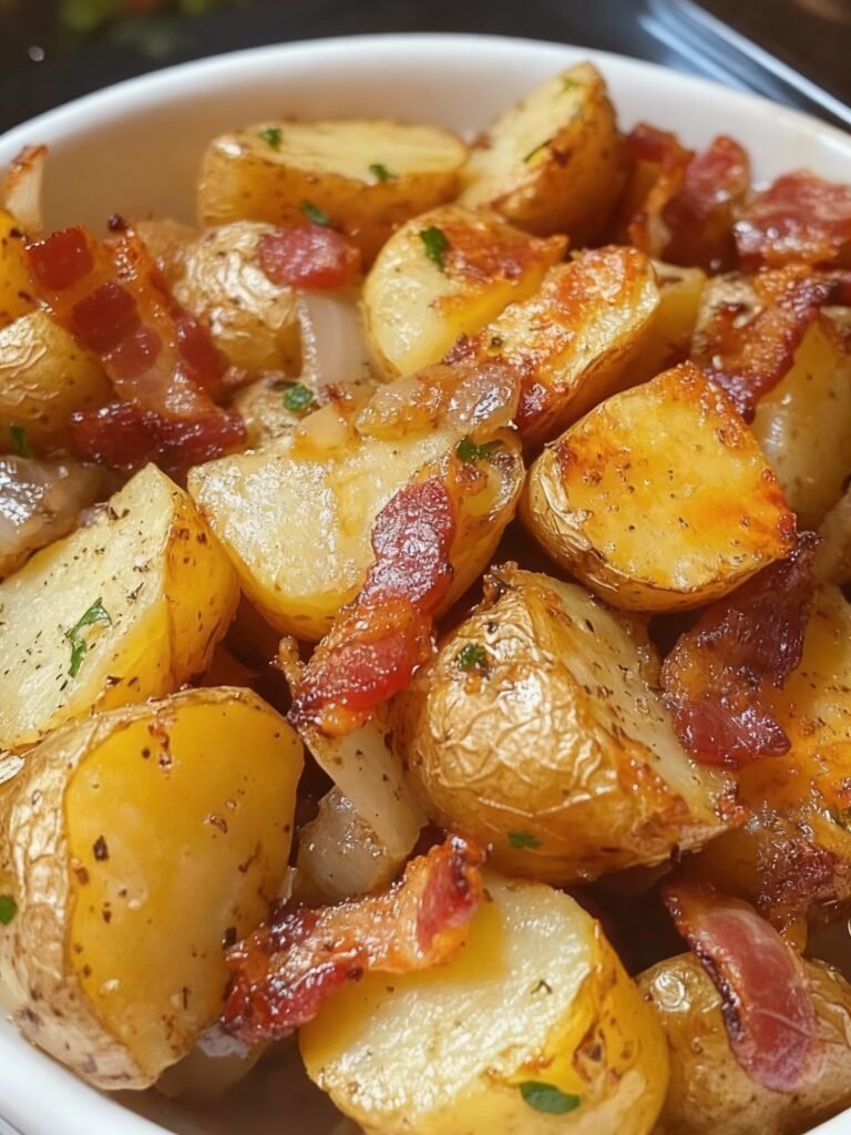 Yukon Gold Roasted Potatoes With Bacon and Onion