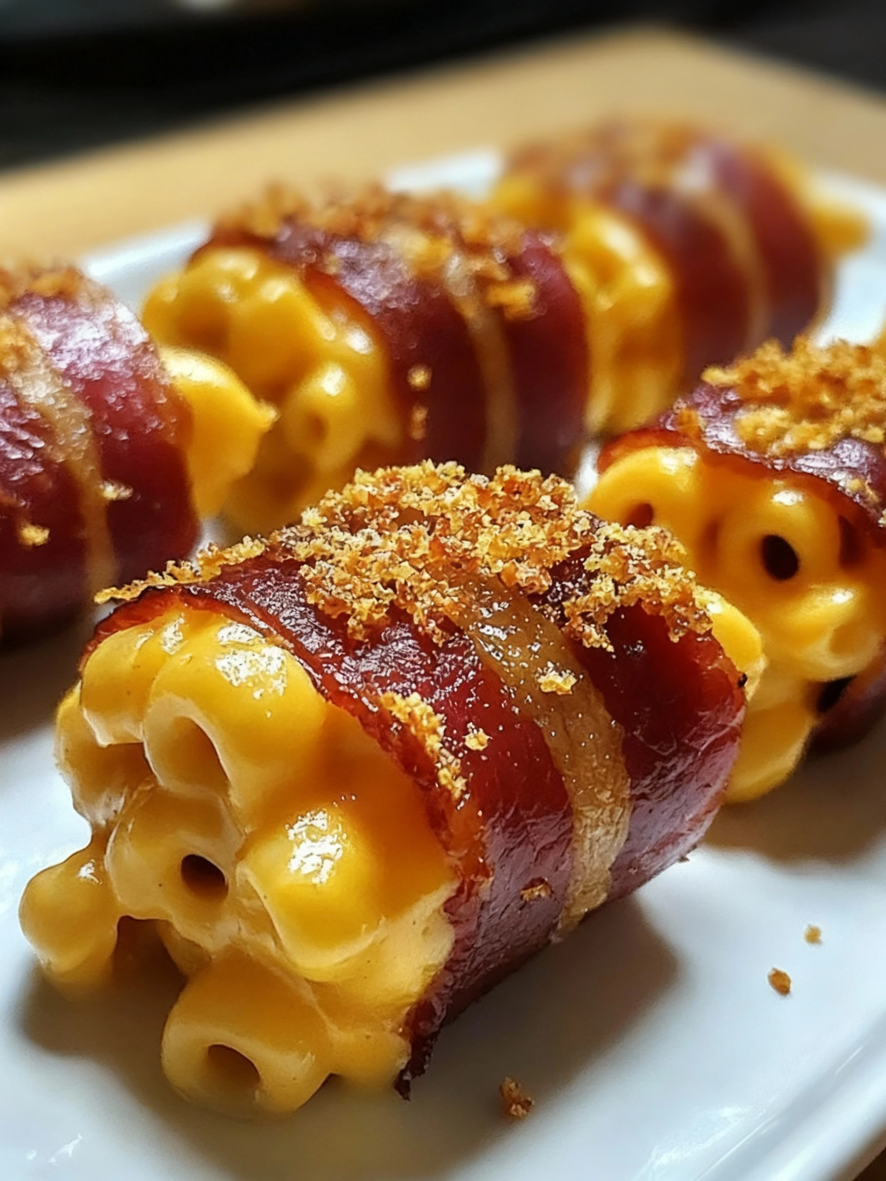 Bacon-Wrapped Mac & Cheese Bites finished