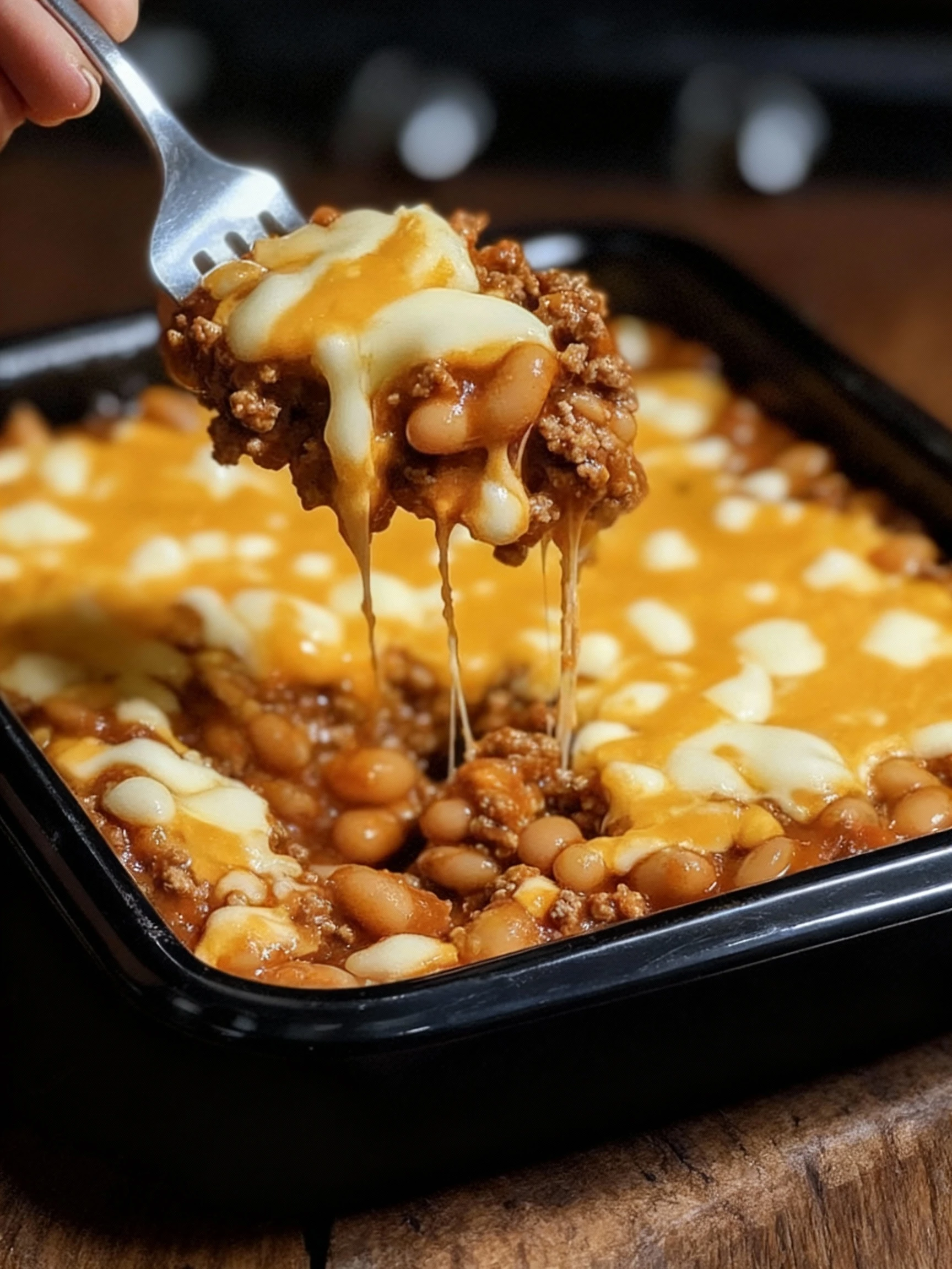 Baked Beans & Ground Beef Casserole finished