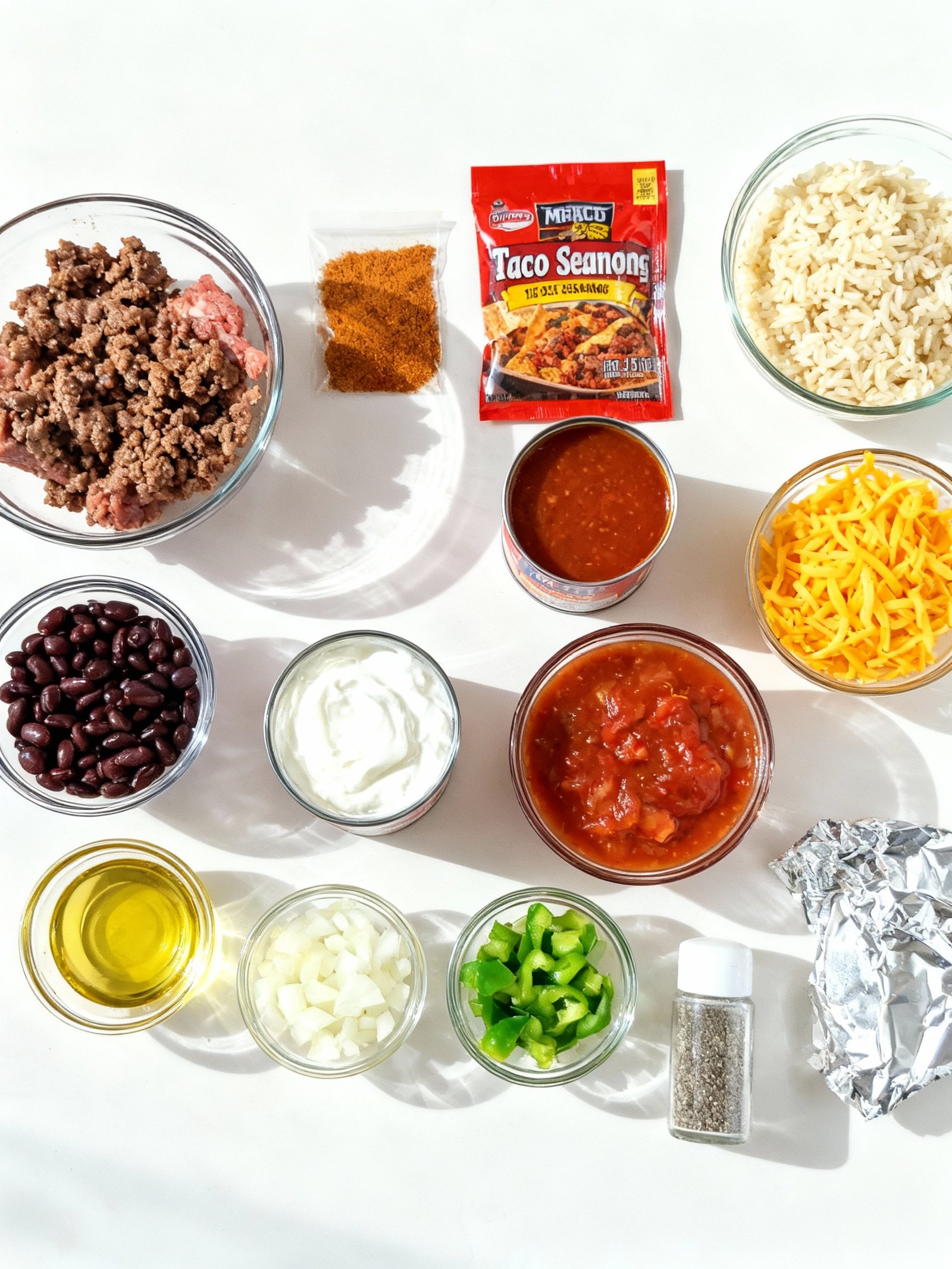 Baked Burrito Casserole ingredients