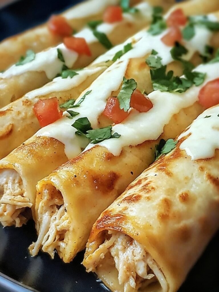 Baked Cream Cheese Chicken Taquitos Recipe