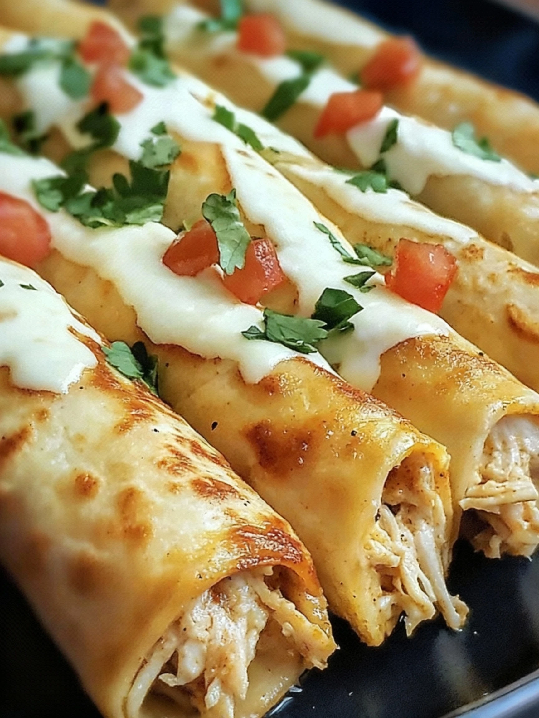 Baked Cream Cheese Chicken Taquitos finished