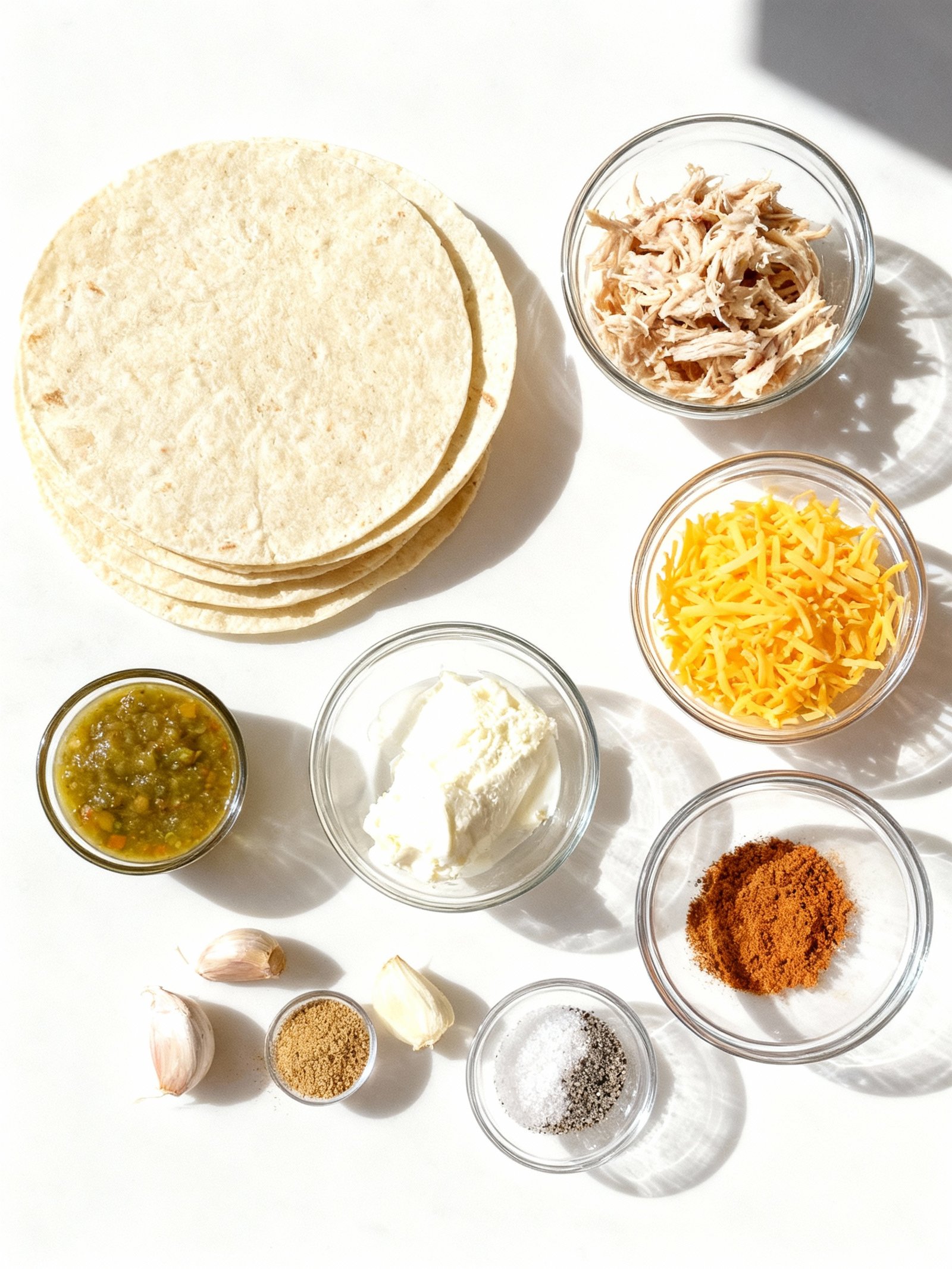 Baked Cream Cheese Chicken Taquitos ingredients