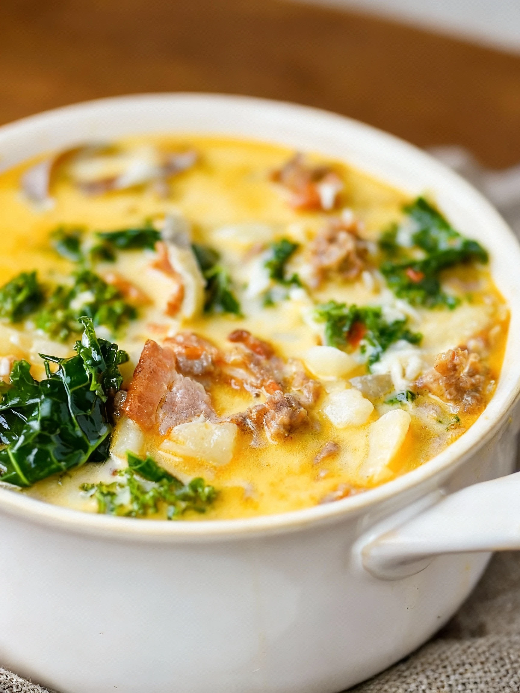 Better than Olive Garden, and WAY easier to make! This homemade Zuppa Toscana is rich, flavorful, and made with simp finished