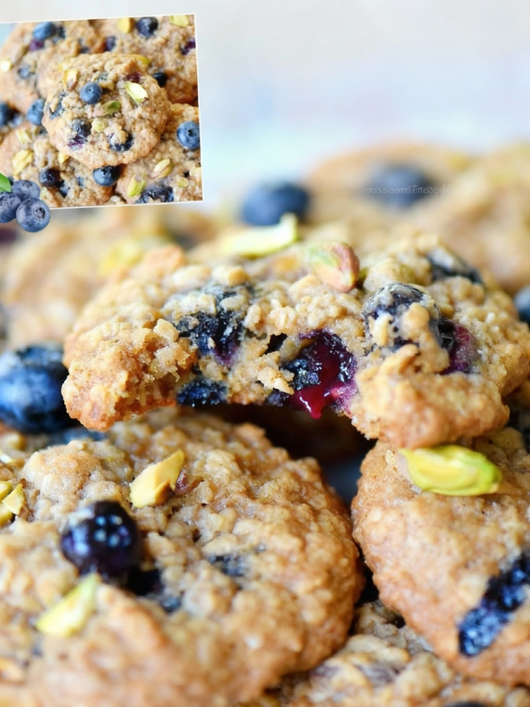 Blueberry Pistachio Oatmeal Cookies finished