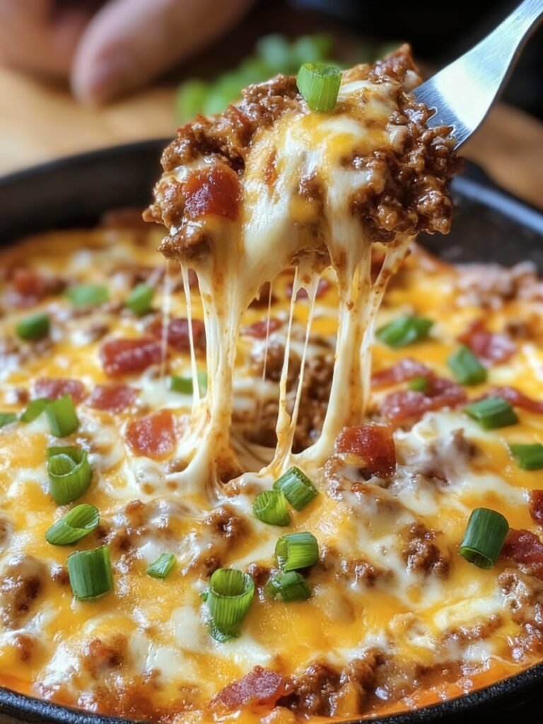 Bourbon BBQ Bacon Cheeseburger Dip Recipe