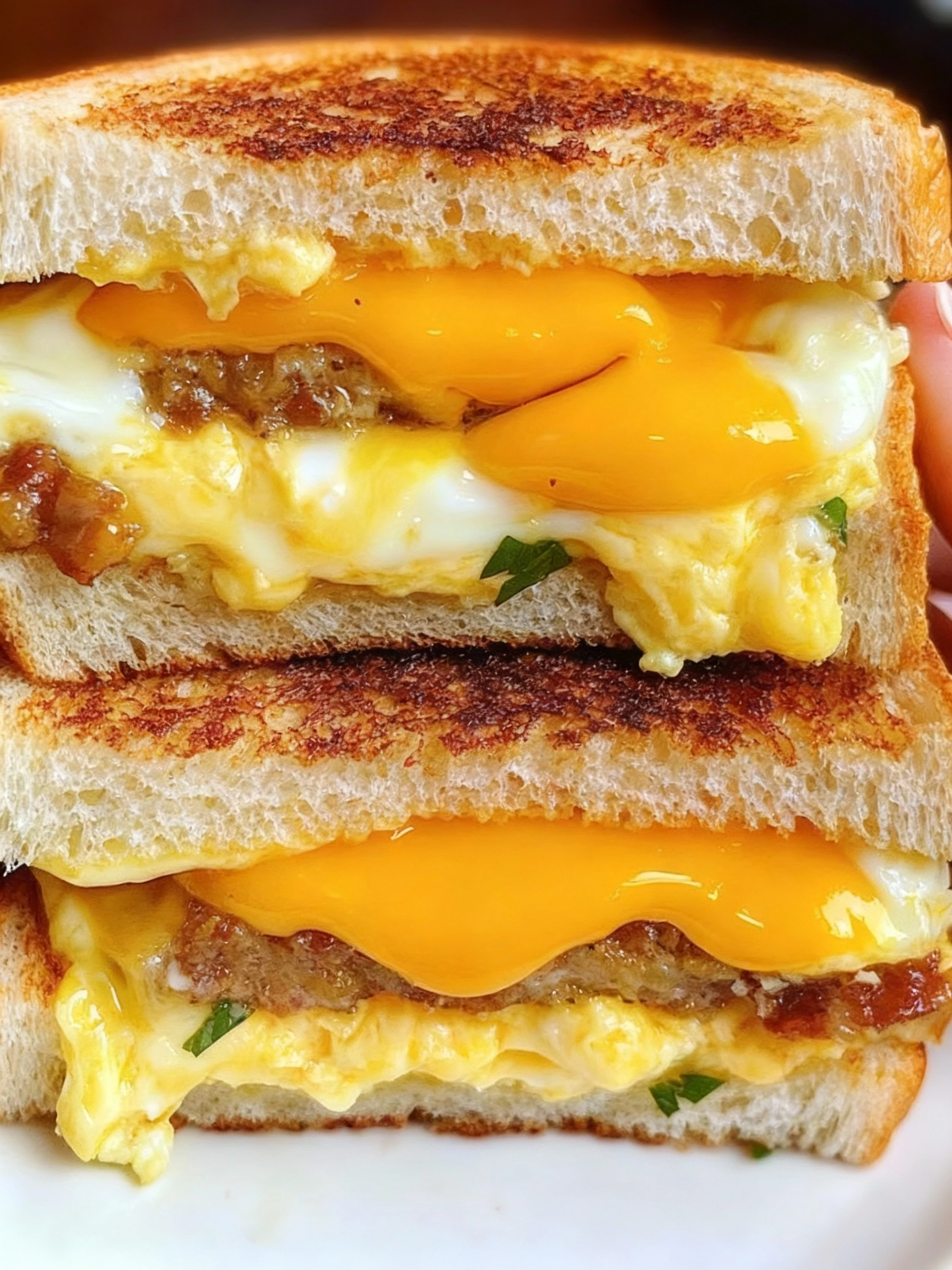 Breakfast Grilled Cheese Eggs finished