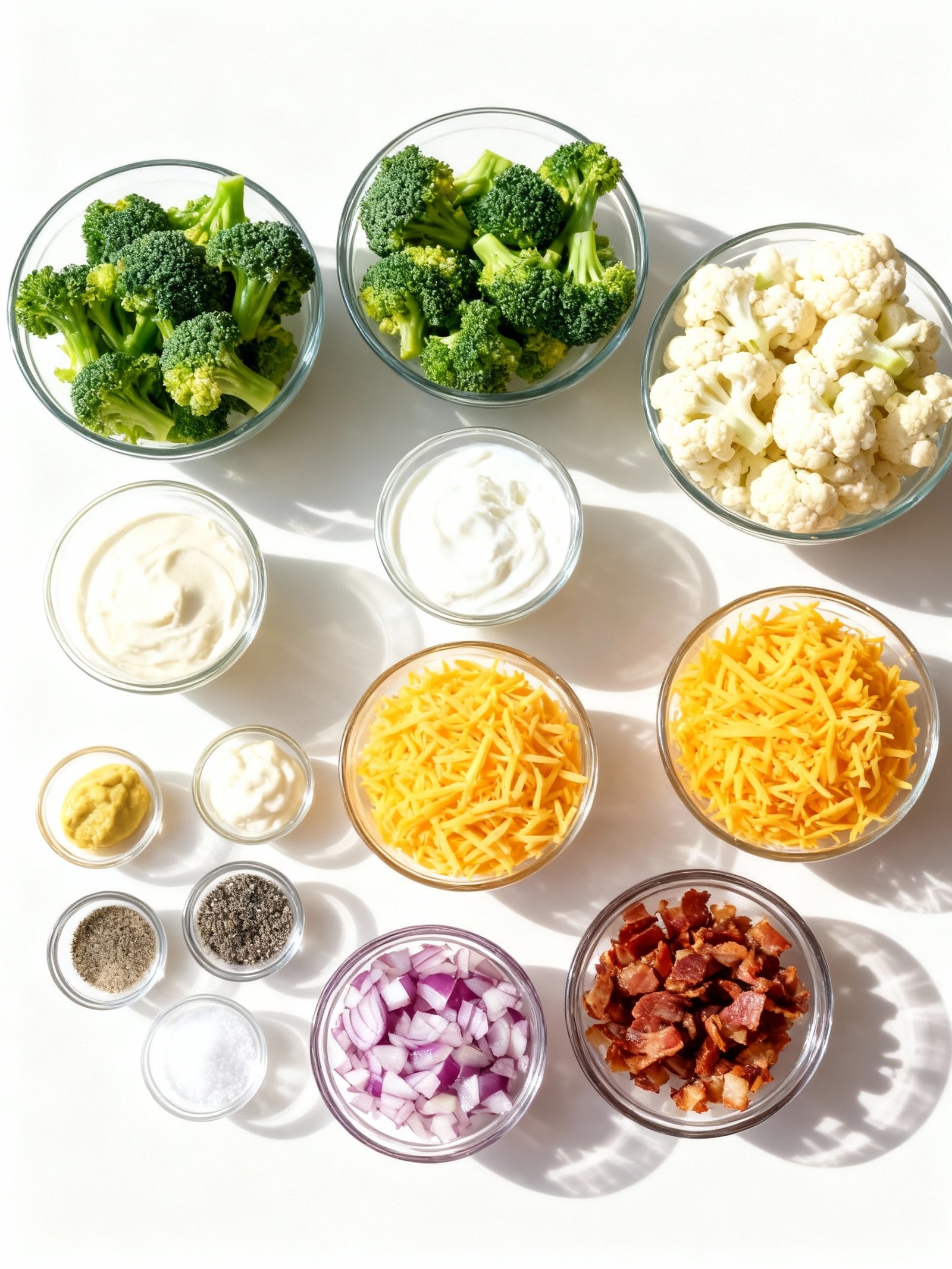 Broccoli Cauliflower Salad ingredients
