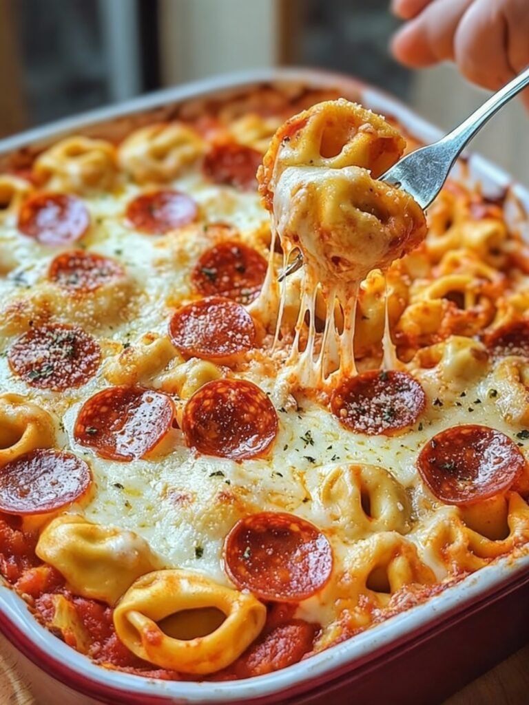 Cheese Tortellini Pepperoni Pizza Casserole Recipe