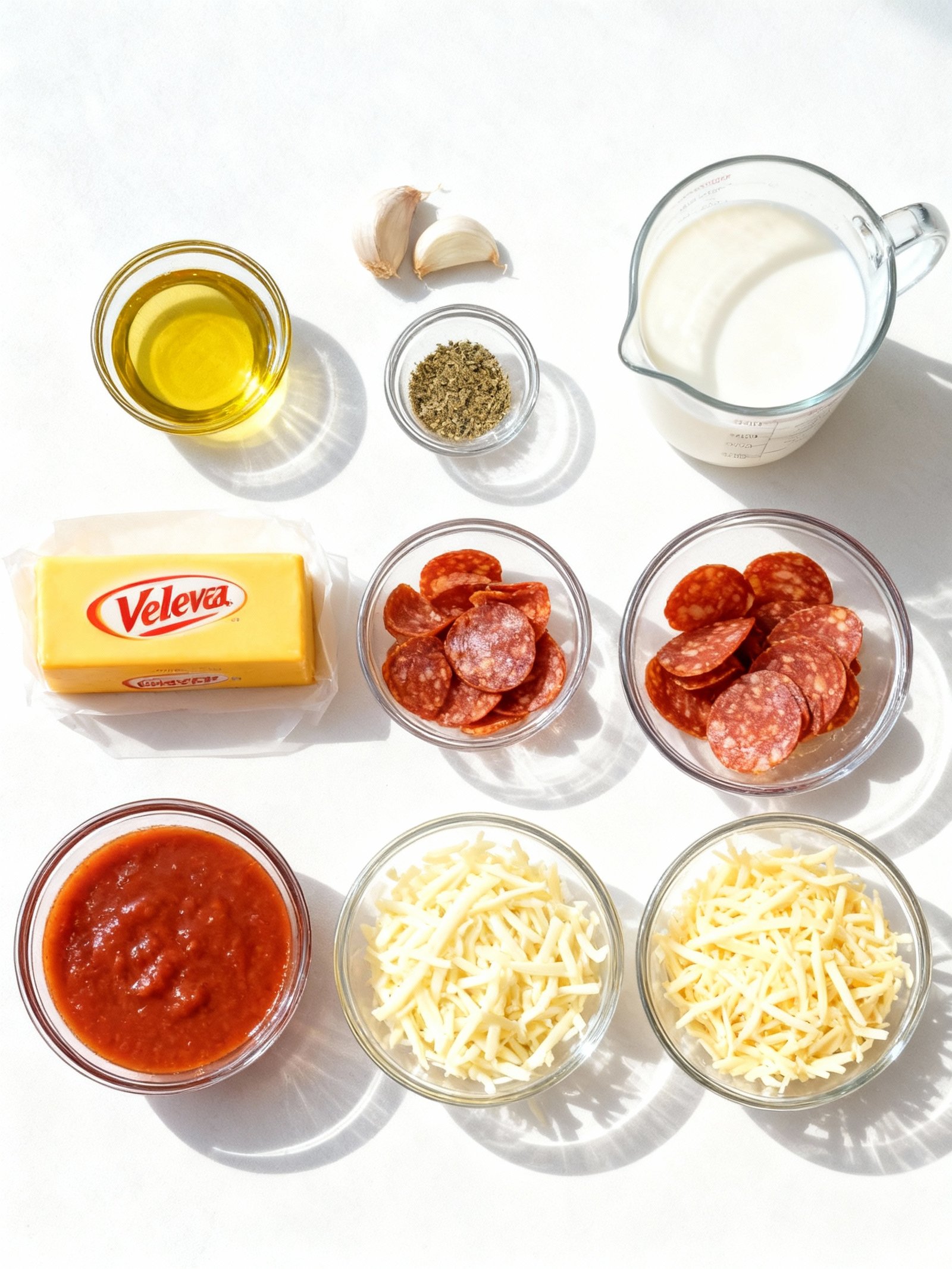Cheese Tortellini Pepperoni Pizza Casserole ingredients