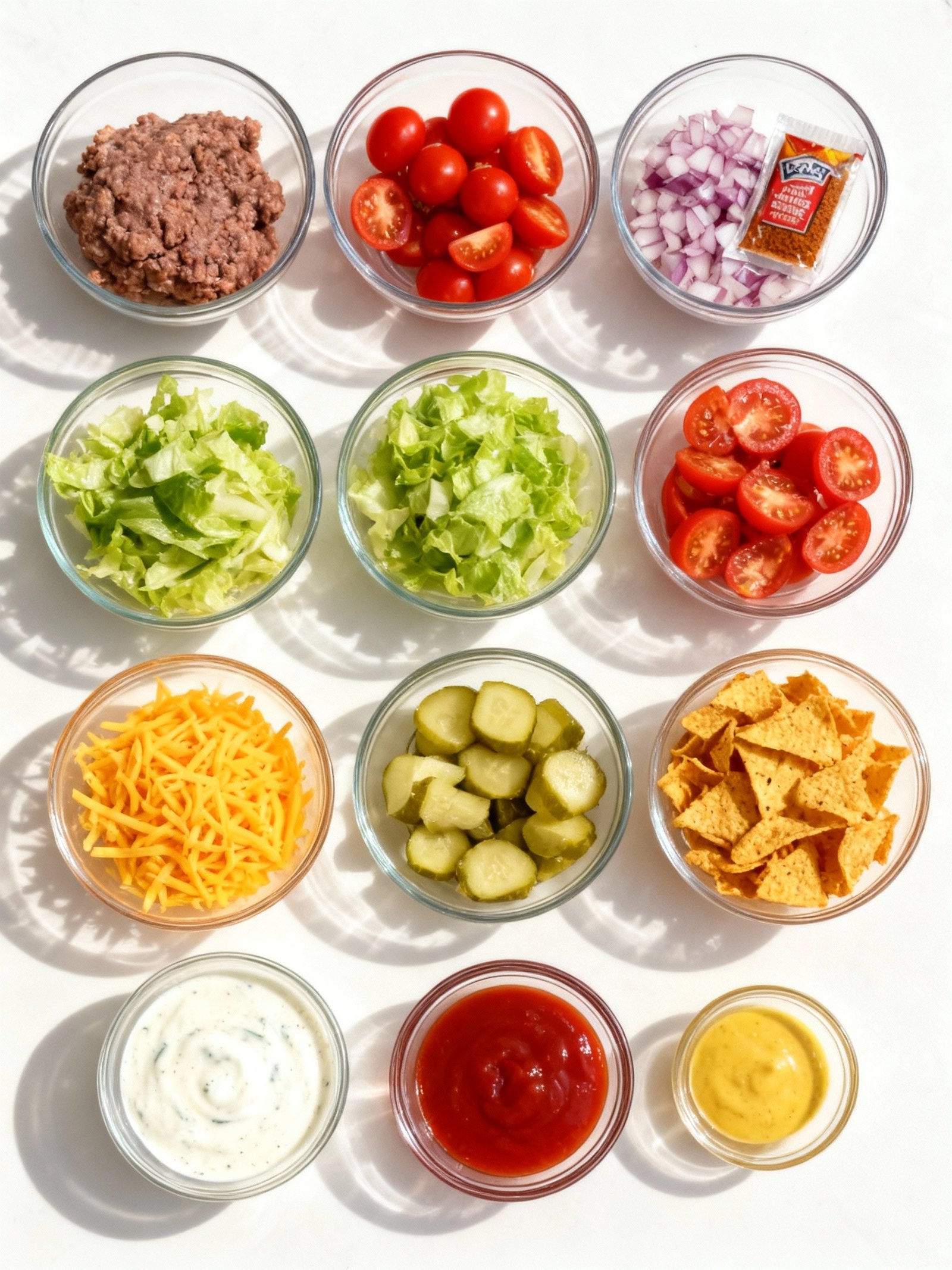 Cheeseburger Doritos Salad ingredients