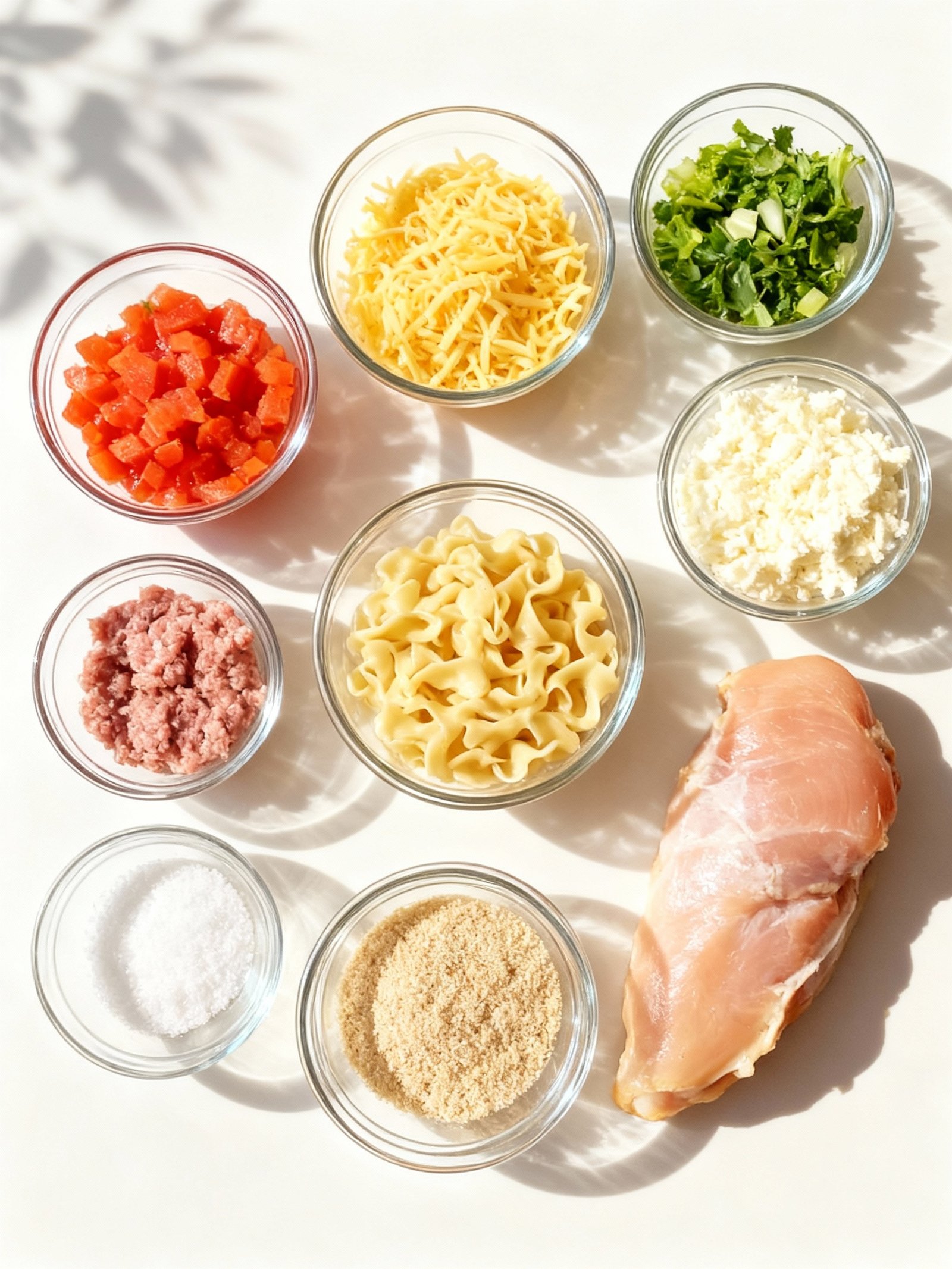 Cheesy Chicken Noodle Casserole ingredients