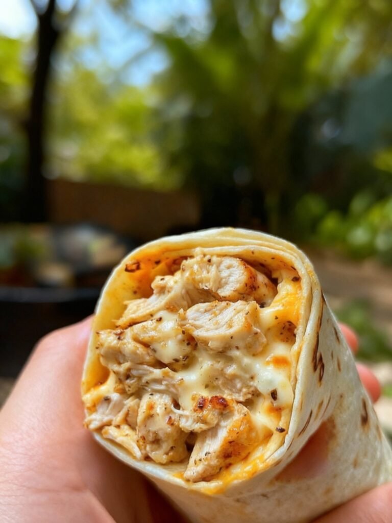 Cheesy Garlic Chicken Wraps Recipe