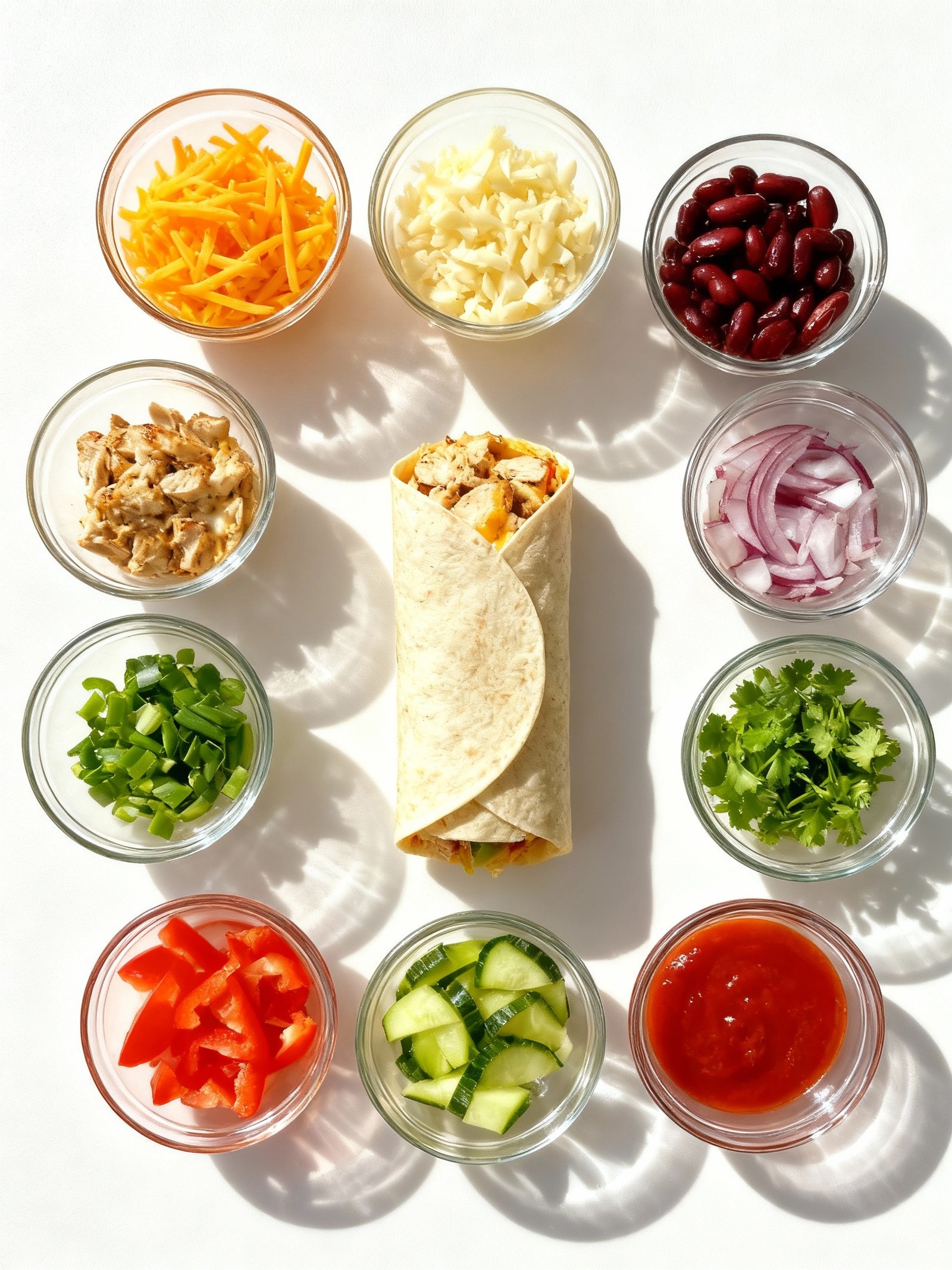Cheesy Garlic Chicken Wraps ingredients